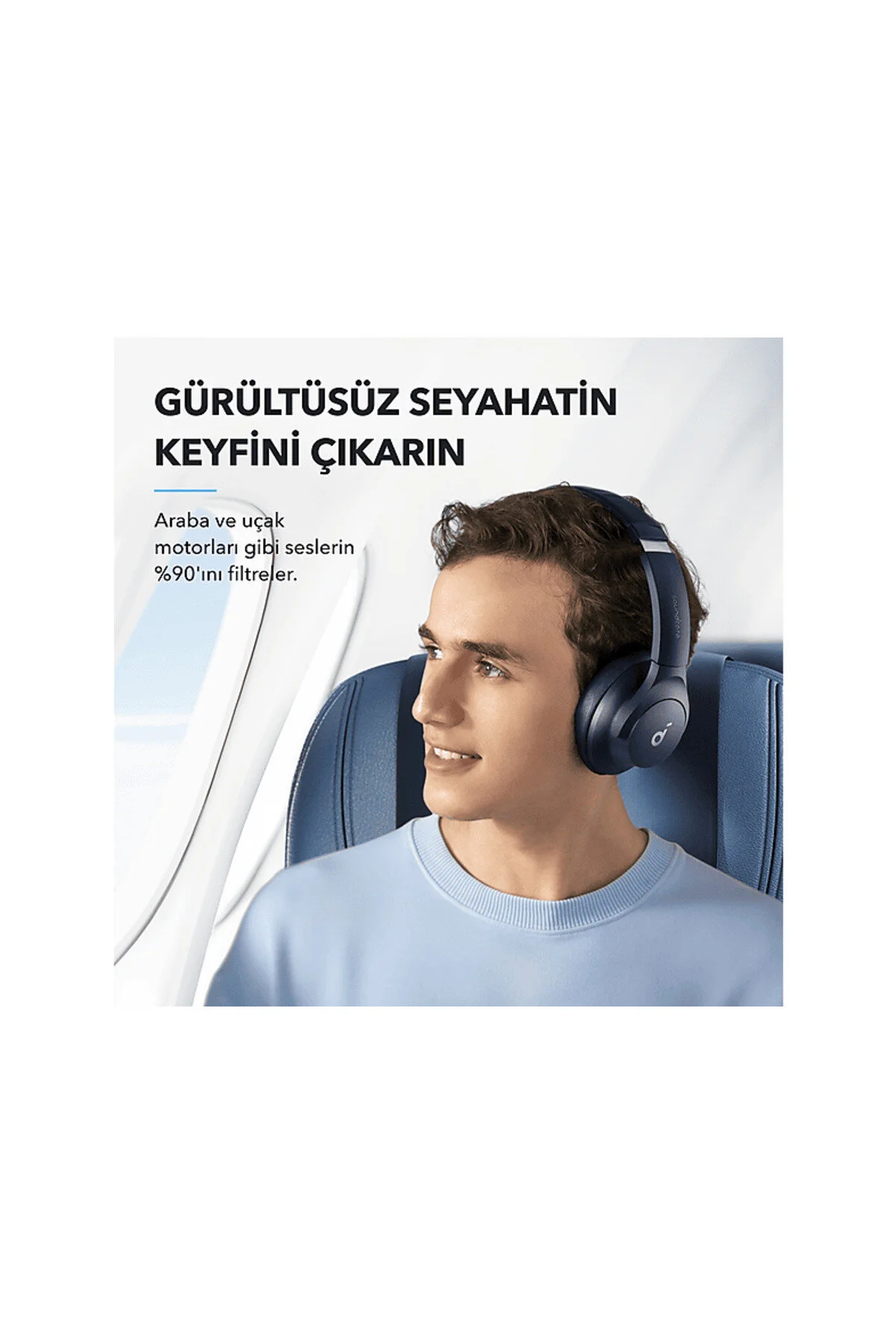 هدفون بلوتوث دورگوشی SOUNDCORE LIFE Q20I 5.0 HYBRID NC بی سیم NAVY BLUE Anker