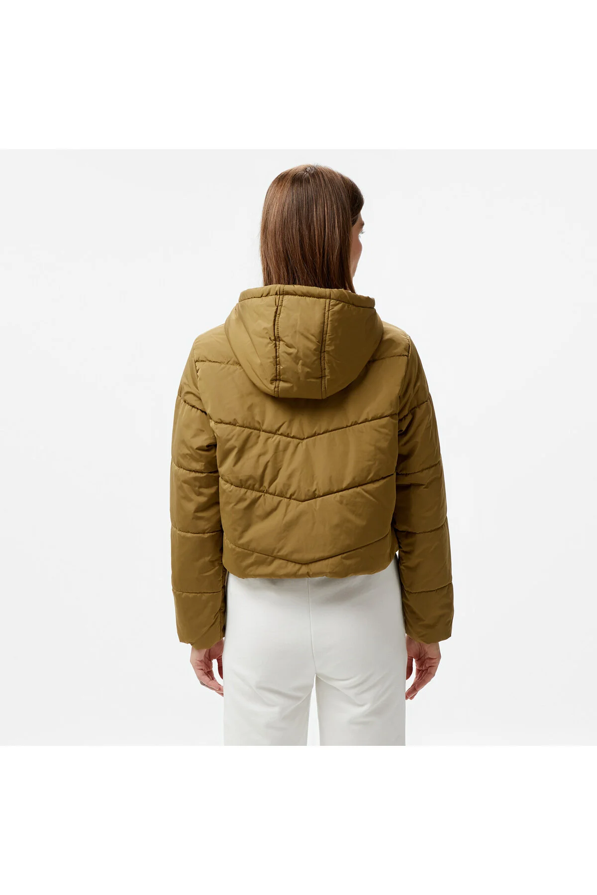 کاپشن زنانه ونس Mte Foundry Crop Puff Hood رنگ خاکی Vans