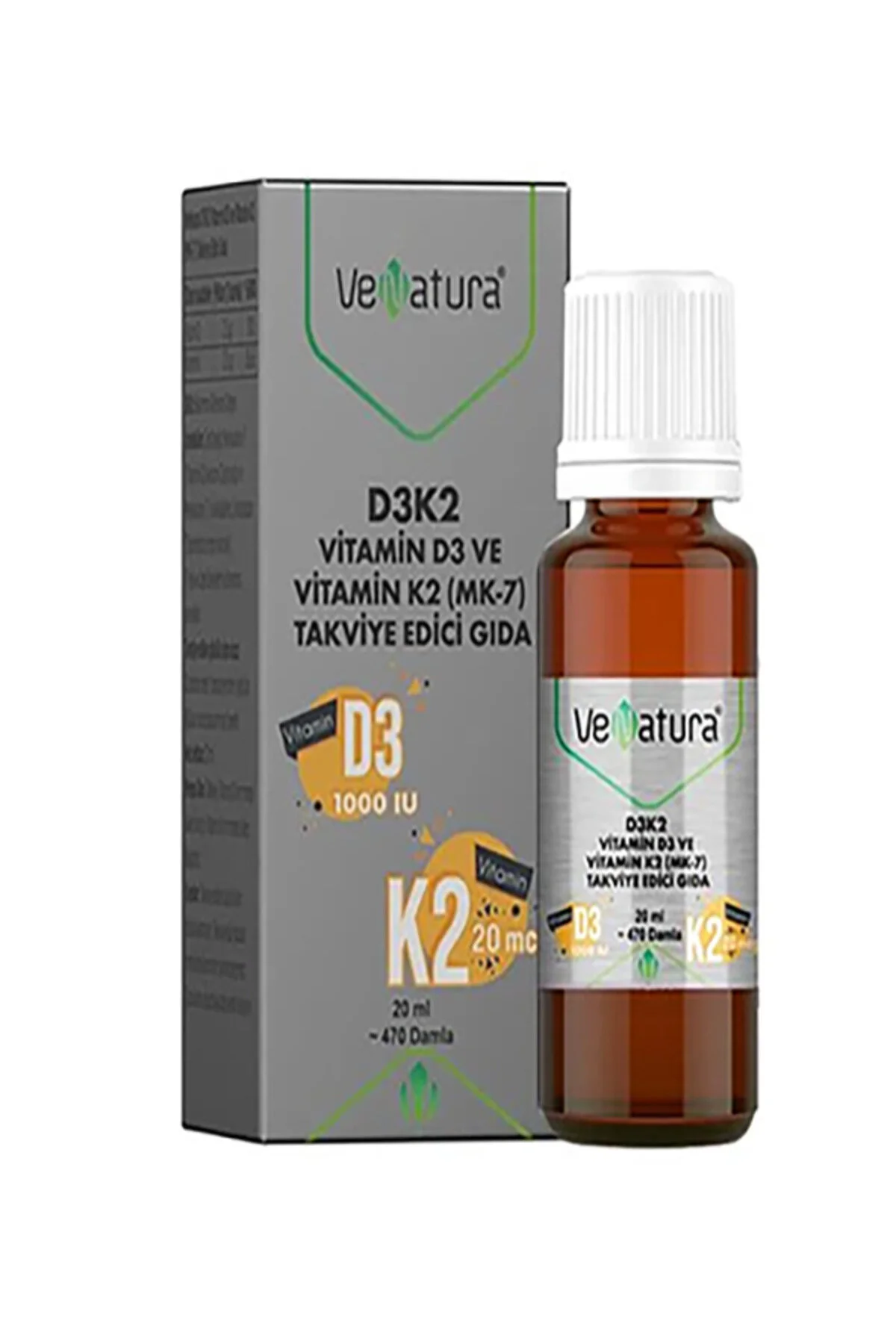 مینرال ویتامین D3 و K2 MK 7 20 MCG Venatura