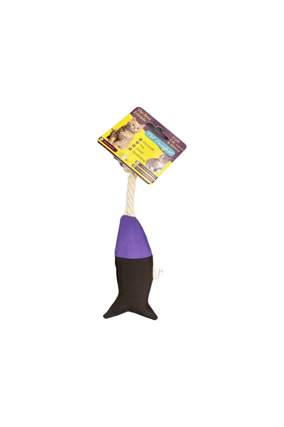 اسباب بازی گربه خاکستری ROPE FISH CAT TOY MOR Ø6CM 24 سانتی متر پت کامفورت Pet Comfort