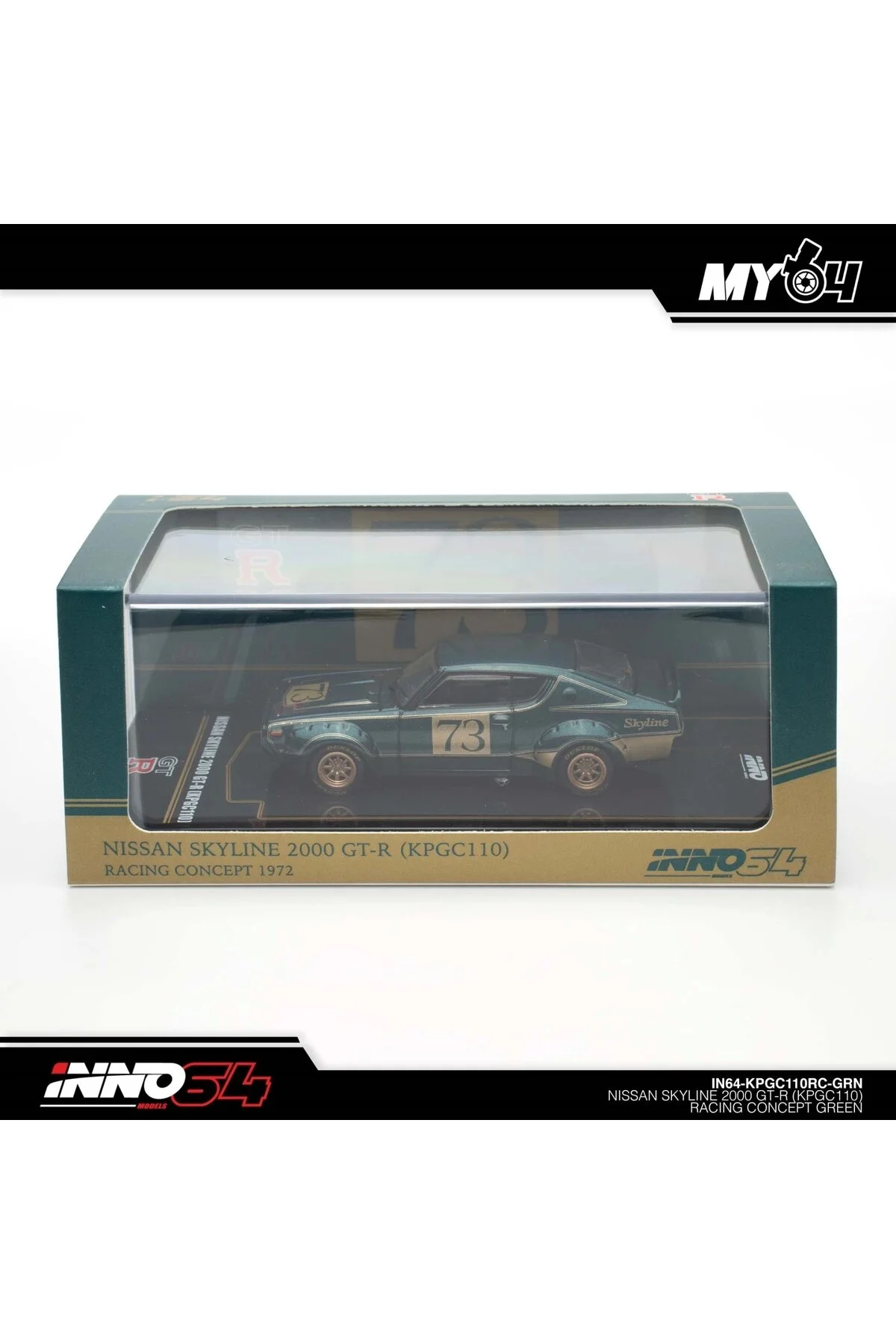 مدل خودرو INNO 1 64 NISSAN SKYLINE 2000 GT R KPGC110 CONCEPT RACING GREEN Inno 64 Models