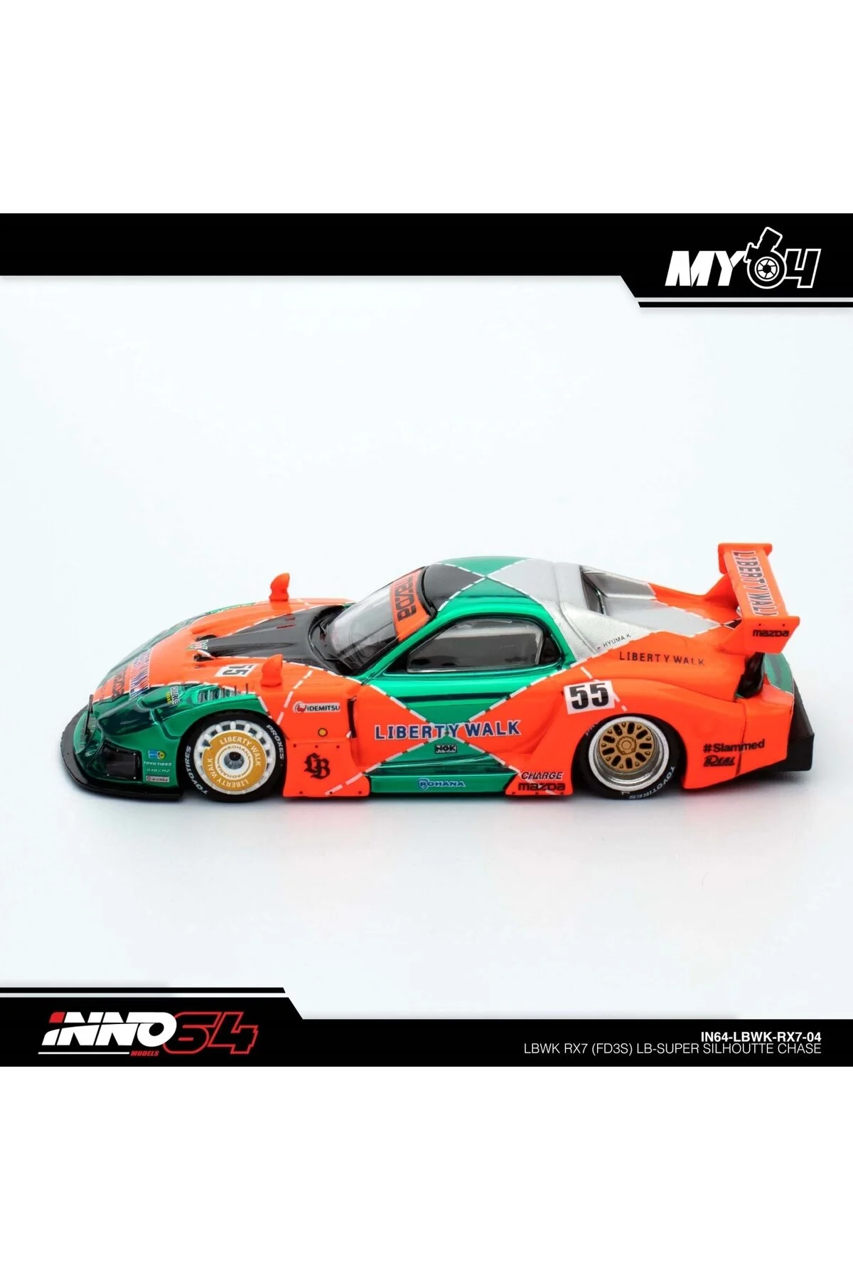 مدل خودرو 1:64 INNO64 LBWK RX7 FD3S LB SUPER تعقیب Inno 64 Models