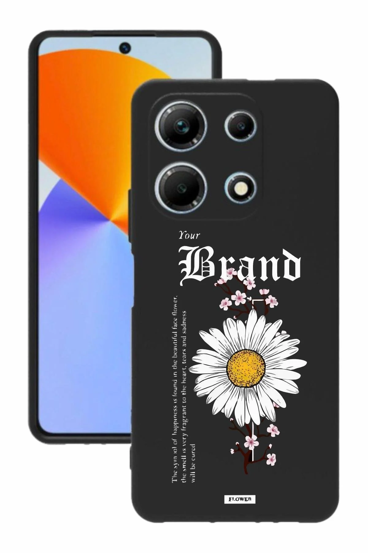 کاور تبلت قاب سیلیکونی رنگ مشکی طرح دار و محافظ دوربین INFINIX NOTE 30 INFINIX