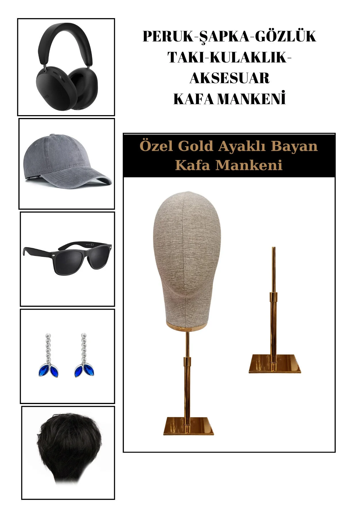 فیگور کتانی پارچه سر پا طلایی مانکن لوازم جانبی چند منظوره DIATER 54 CM Manken İstanbul