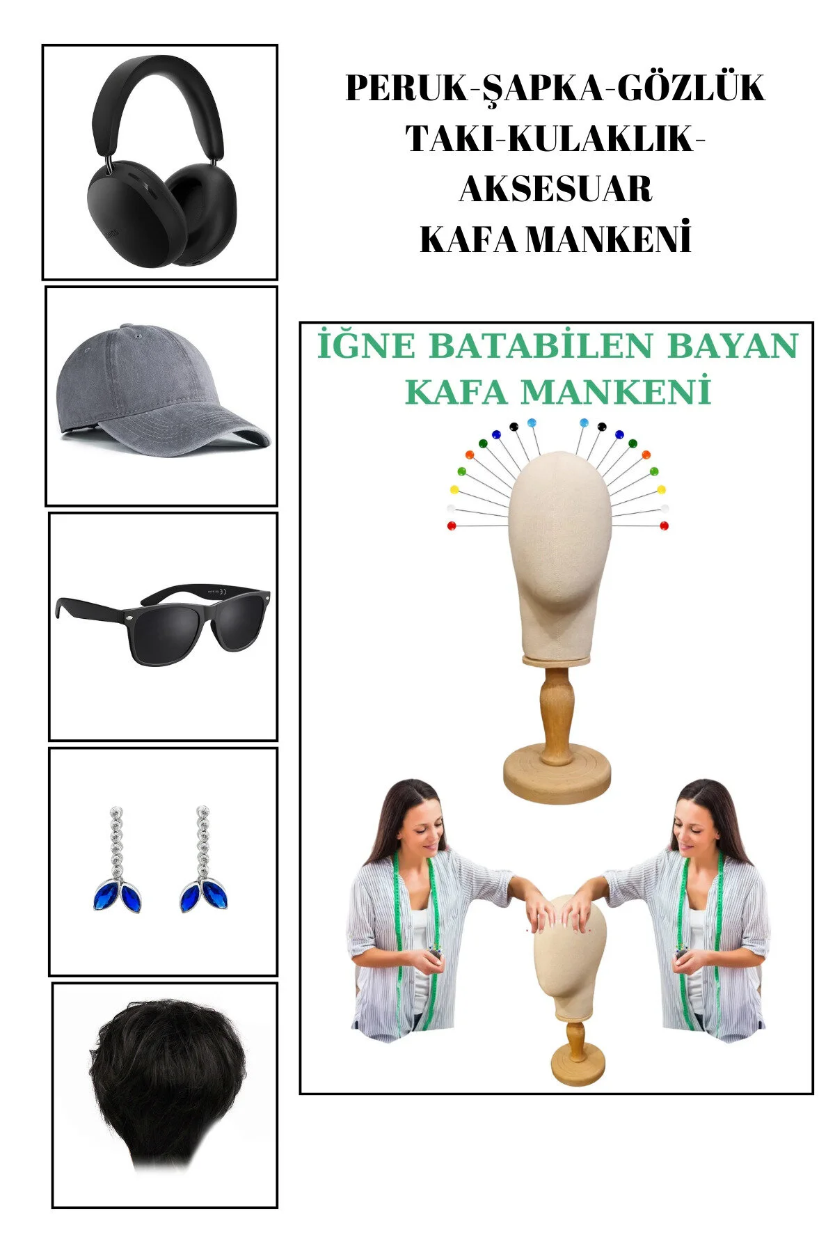 فیگور آدمک سر پارچه ای ریبانا با لوازم جانبی پاهای چوبی چند منظوره DIATER 54 CM Manken İstanbul