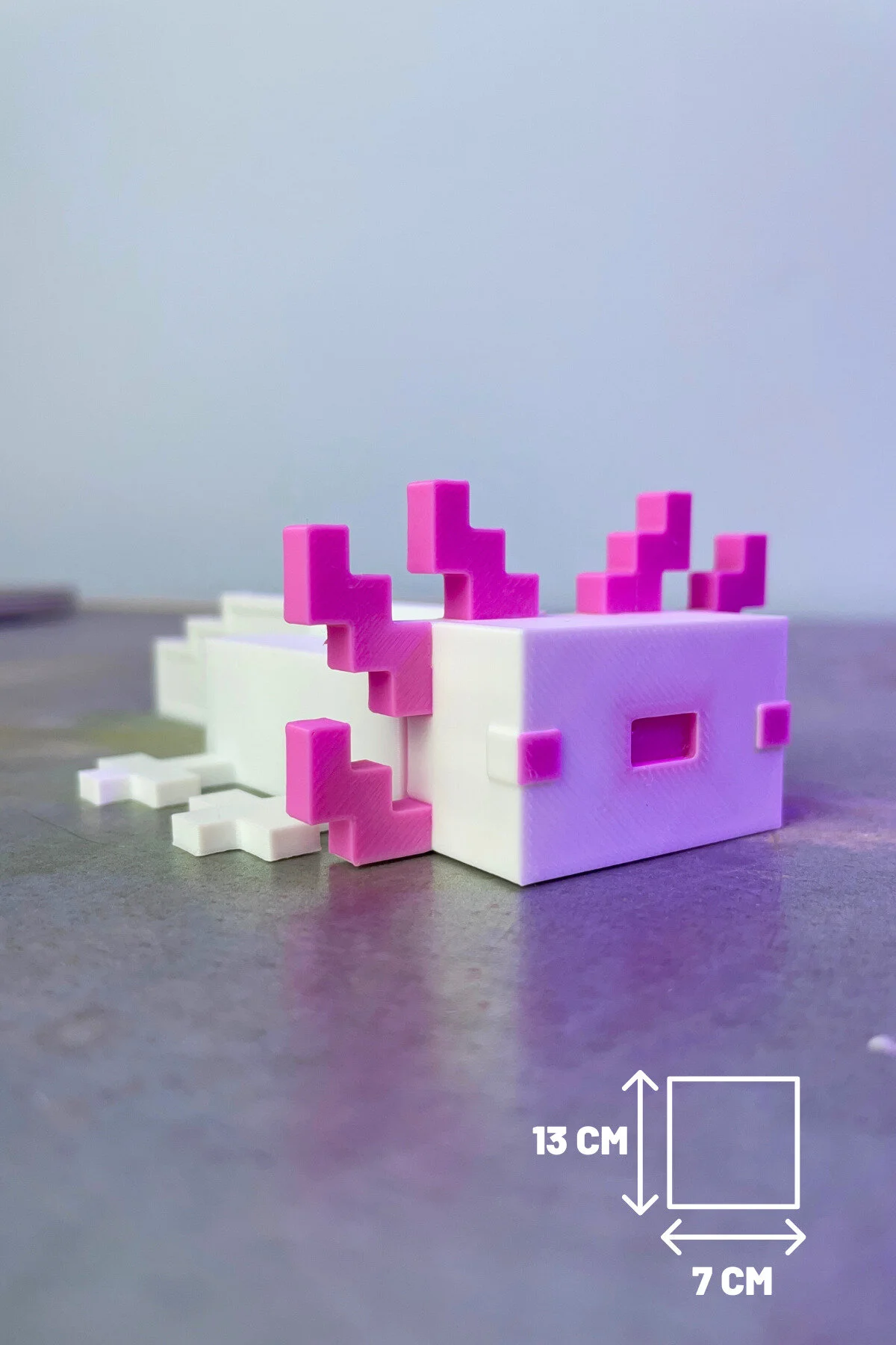 اشیاء دکوراتیو و مجسمه دکور AXOLOTL میز سفید صورتی MINECRAFT DECOR OFFICE CUTE woof things