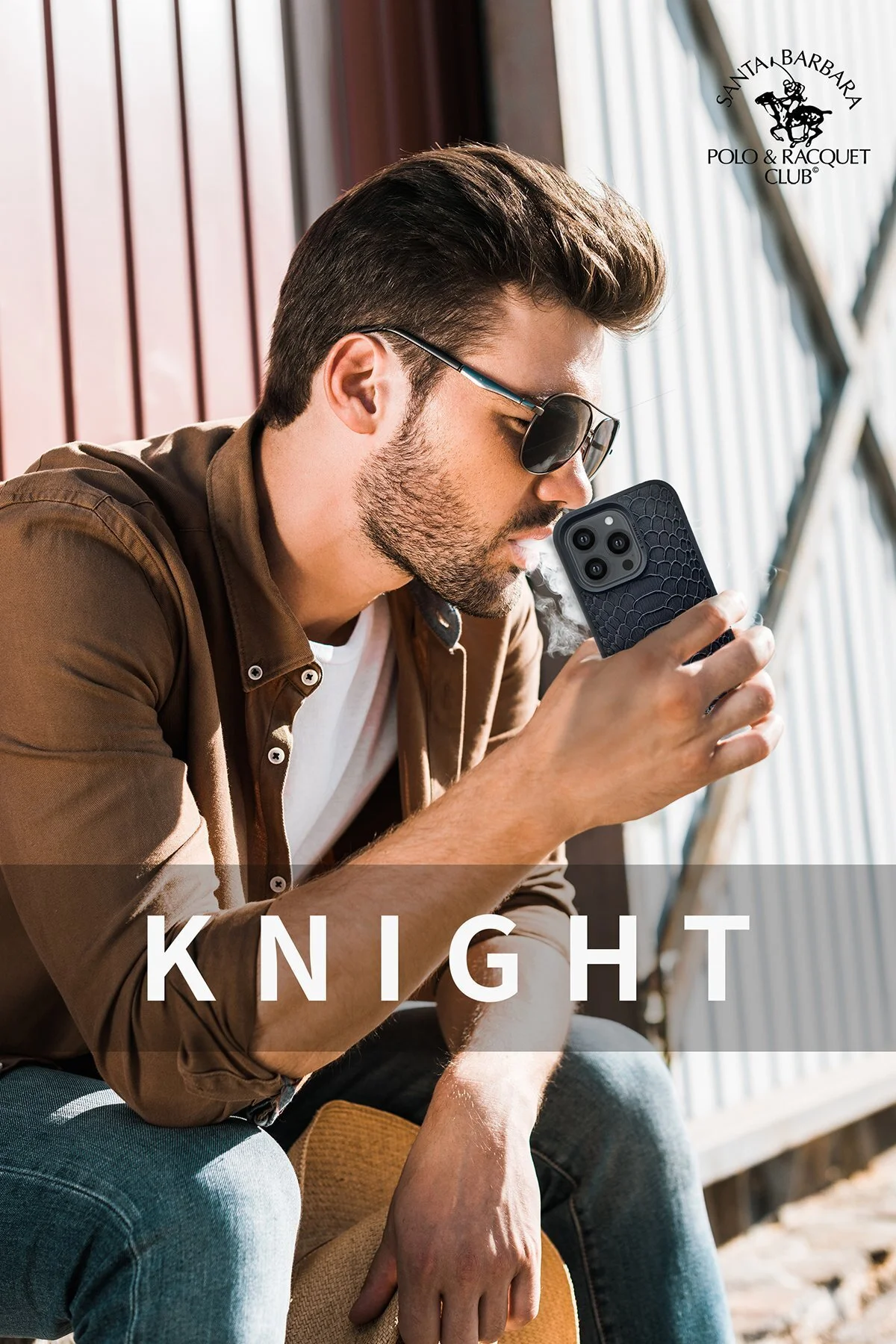 کاور و قاب SBPRC IPHONE 14 PRO MAX COMPATIBLE CASE PU چرمی CROCODILE DESIGN COVER BUSINESS KNIGHT Santa Barbara Polo Racquet Club