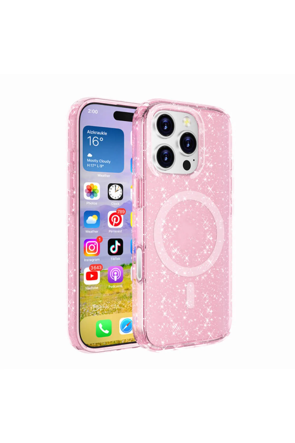 کاور و قاب محافظ APPLE IPHONE 14 PRO با رنگ شفاف درخشان دارای گواهینامه MACALLSTAR SGS GRABONO