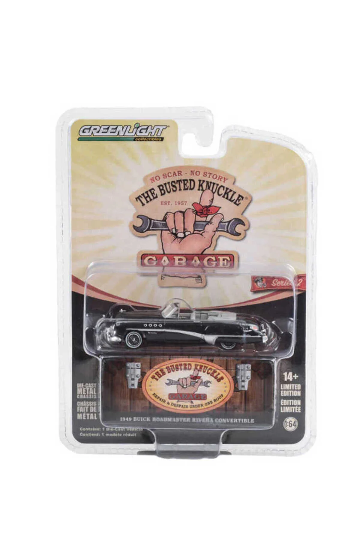 ماشین اسباب بازی 164 BUSSTED KNUCKLE GARAGE SERIES 2164 1949 BUICK ROADG 39120 Greenlight