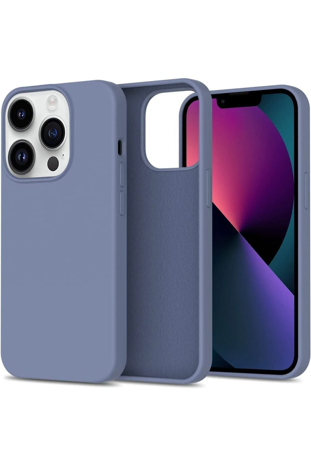 کاور و قاب سیلیکونی نرم رنگارنگ قابل پاک کردن با مخملی سازگار APPLE IPHONE 14 PRO MAX Fibaks