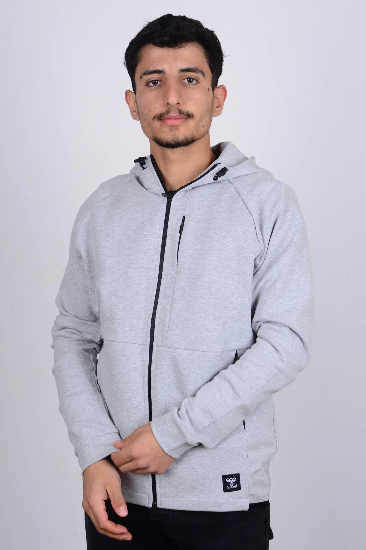 ژاکت جلو باز خاکستری مردانه Cardigan با هود هومل hummel