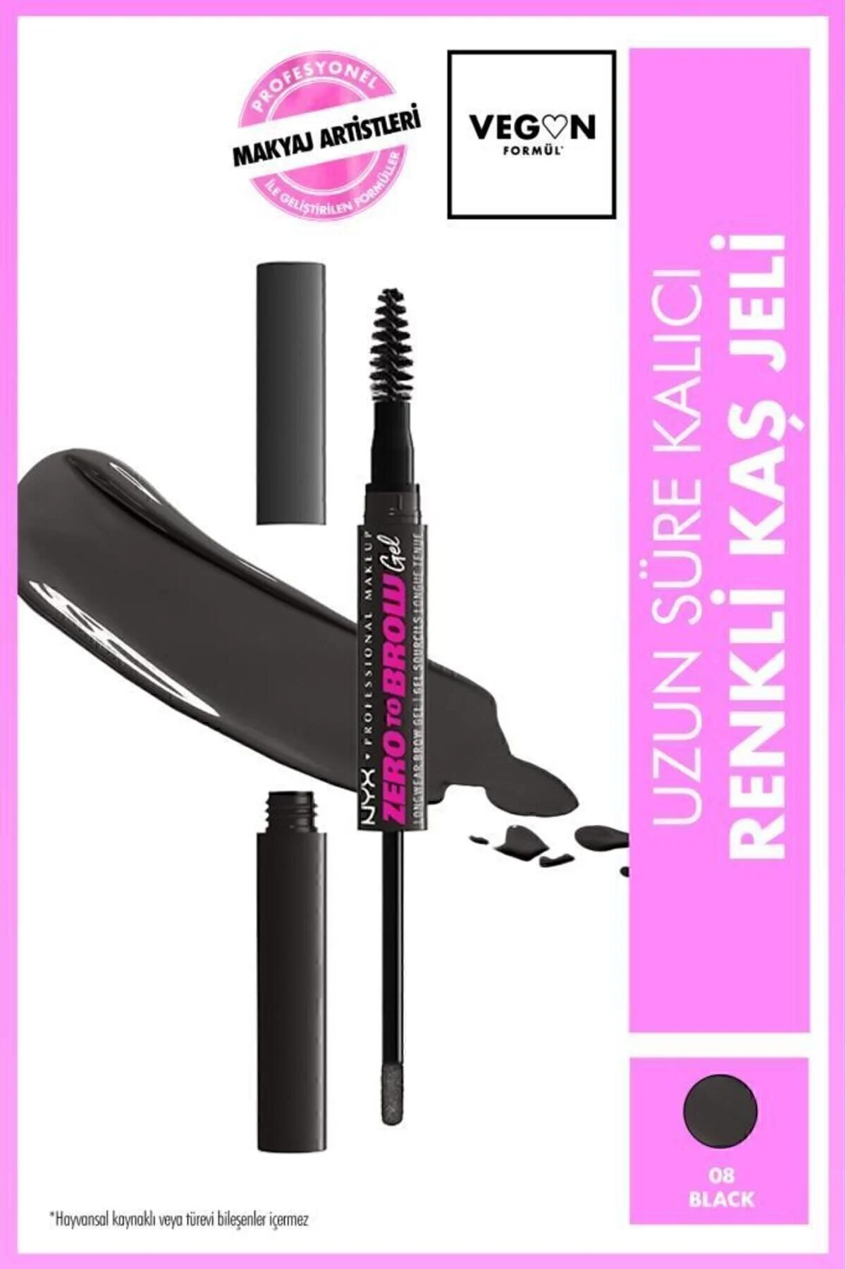 NYX Professional Makeup ژل ابروی دائمی زیرو تا براو رنگ مشکی