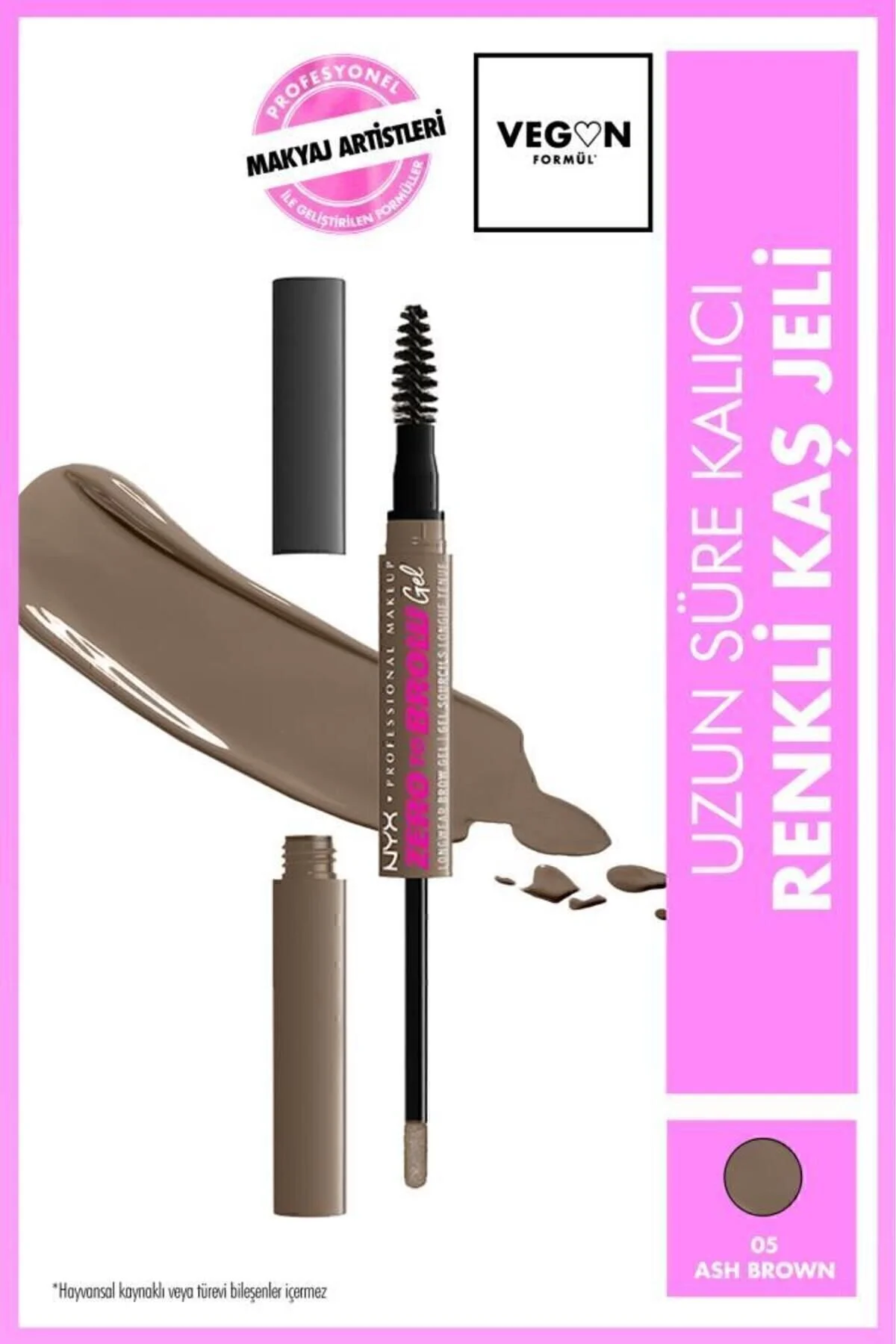 NYX Professional Makeup ژل دائمی ابرو صفر تا ابر قهوه ای خاکستری