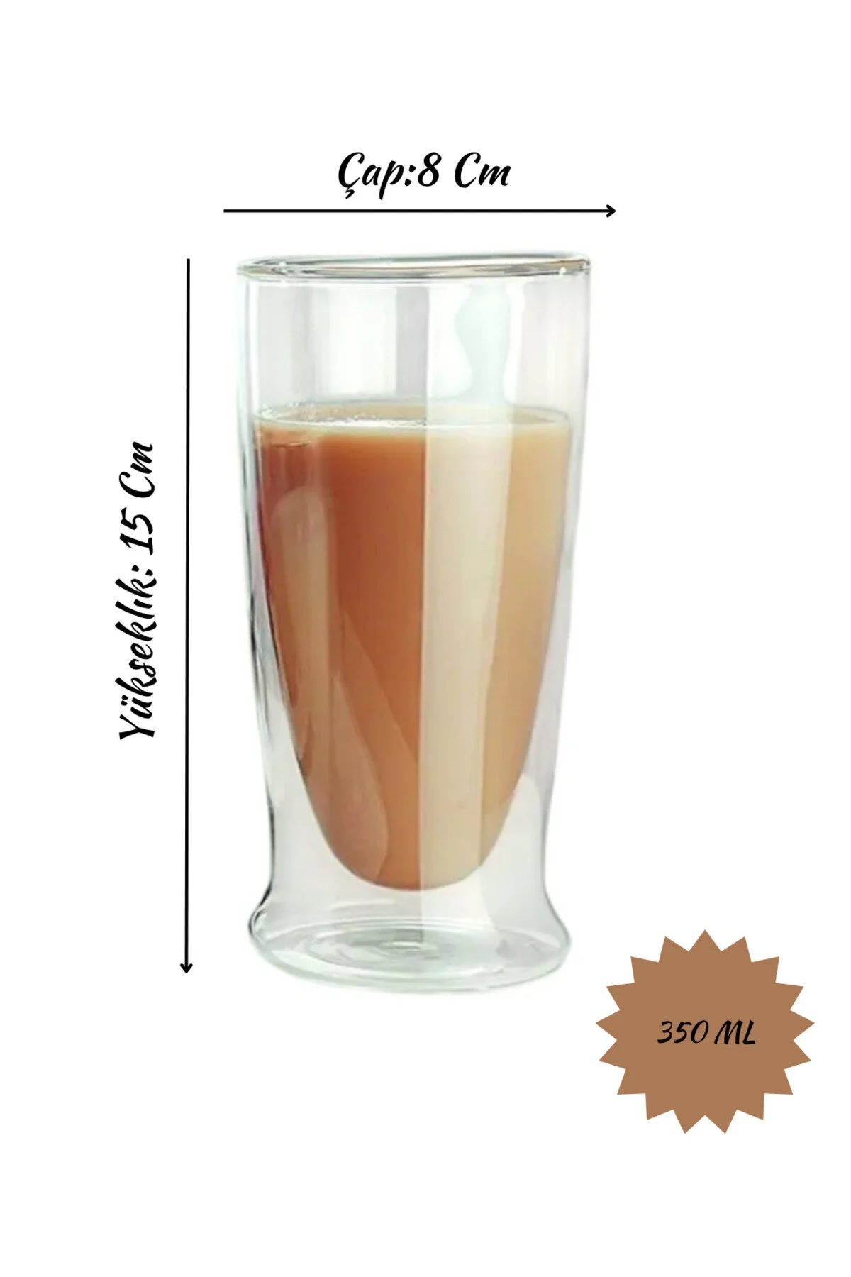 لیوان کوکتل شیشه ای بلند دو نفره LATTE 350 میلی لیتر 3 قطعه 2323 Kitchen Design Lab