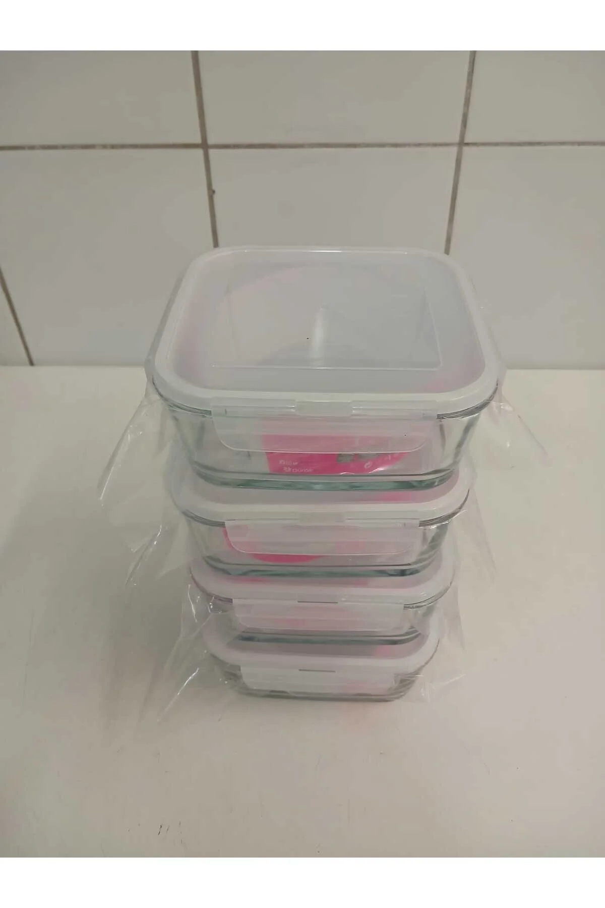 ظرف نگهدارنده کانتینر ذخیره شده شیشه ای FEYZADE FRESCO 4 قطعه مجموعه 1150 سی مربع FRS 249 لاو LAV