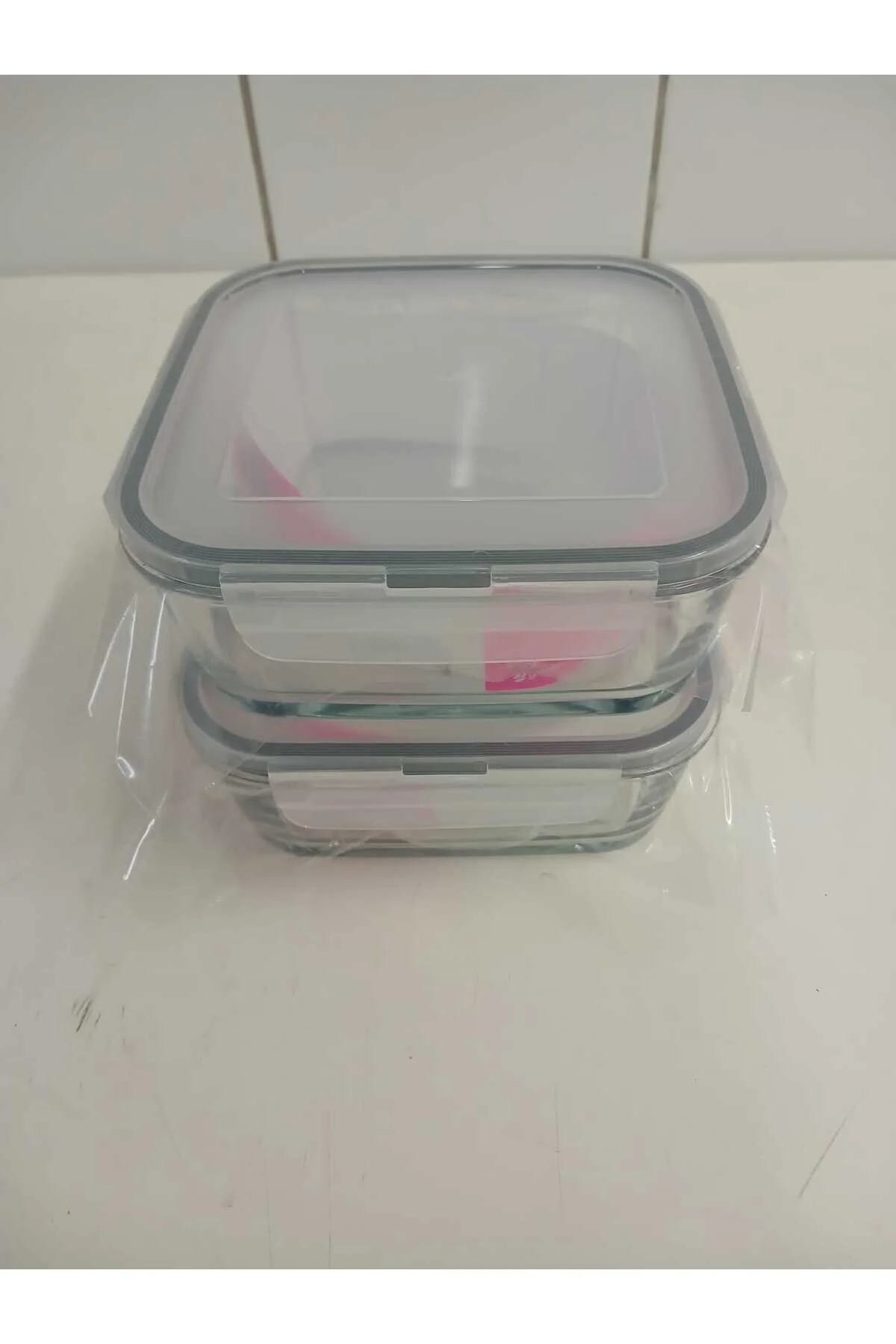 ظرف نگهدارنده کانتینر ذخیره شده شیشه ای FEYZADE FRESCO SET 1150CC مربع FRS 249 لاو LAV