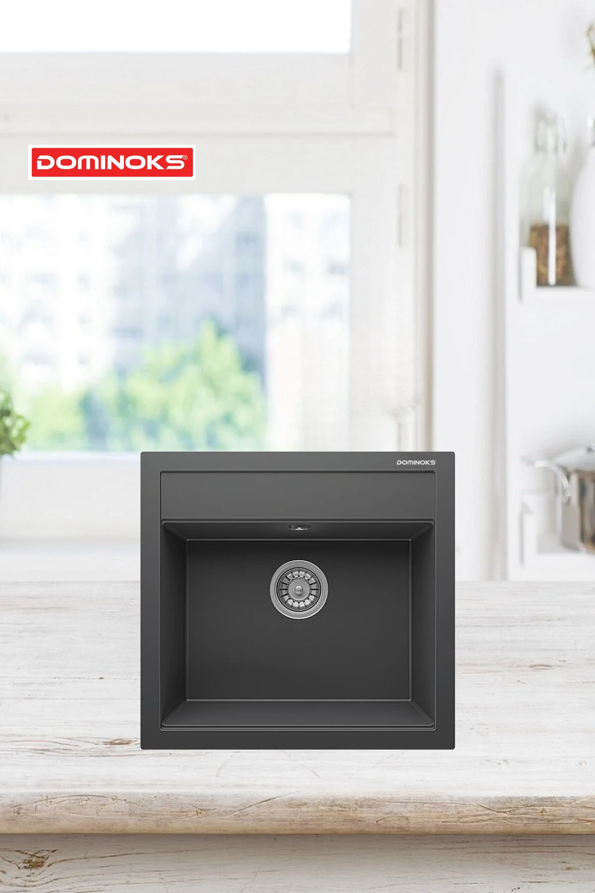 شستشو سینک گرانیتی تک چشمی NIGER49 ANTHRACITE 53X56 Dominoks