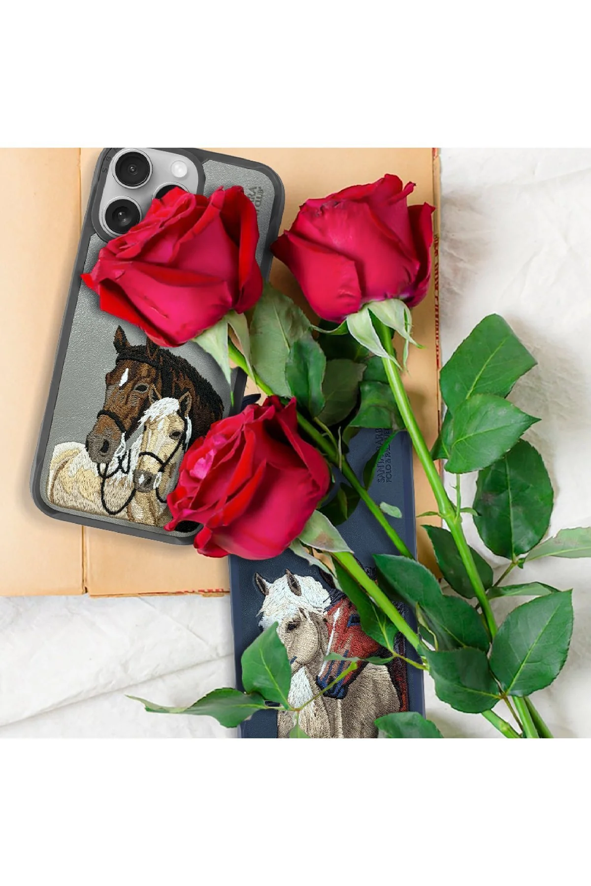 کاور و قاب SBPRC IPHONE 16 سازگار با کیسه هوای چرمی دوزی سه بعدی ISIDORE Santa Barbara Polo Racquet Club