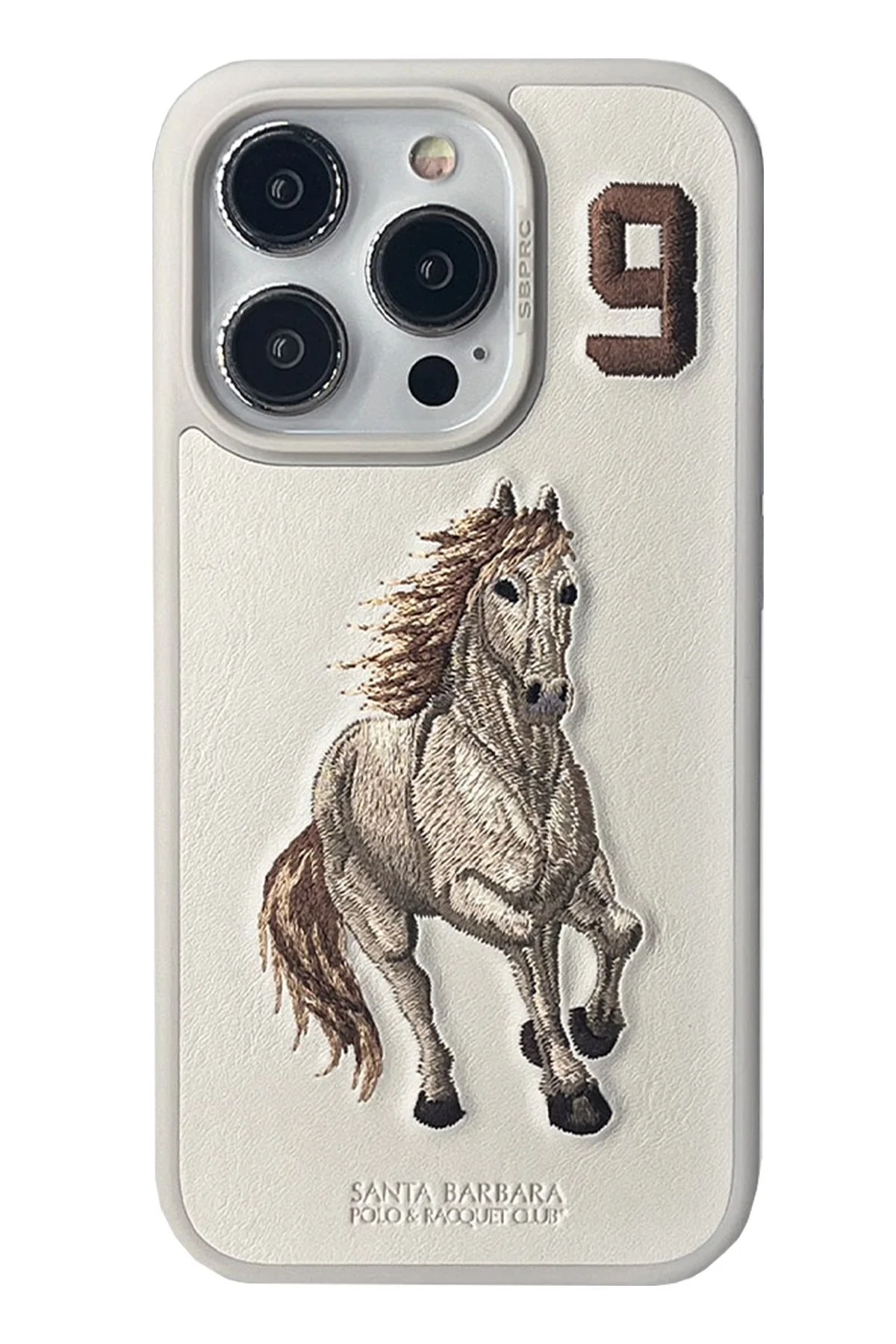 کاور و قاب SBPRC IPHONE 15 PRO COMPATIBLE CASE 3D PU چرمی BORIS INSIDE SEEDE Santa Barbara Polo Racquet Club