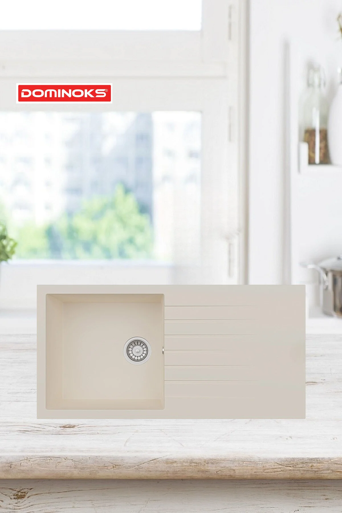 شستشو سینک گرانیتی رومیزی DOMINOKS NIL 100 کرم 50X100 Dominoks