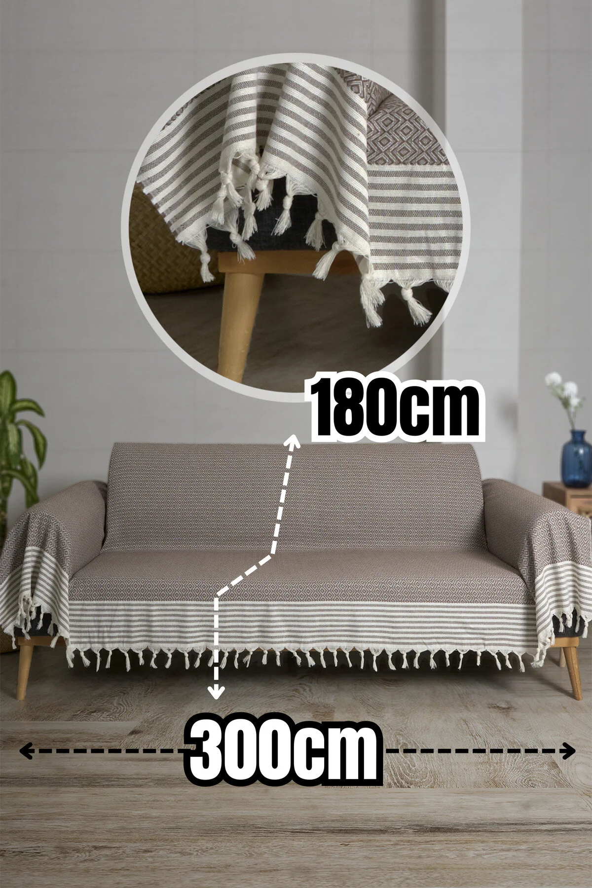 روکش مبل پوشش صندلی حاشیه ای پنبه با کیفیت 180X300 سانتی متر پشت و بازو Akaystore