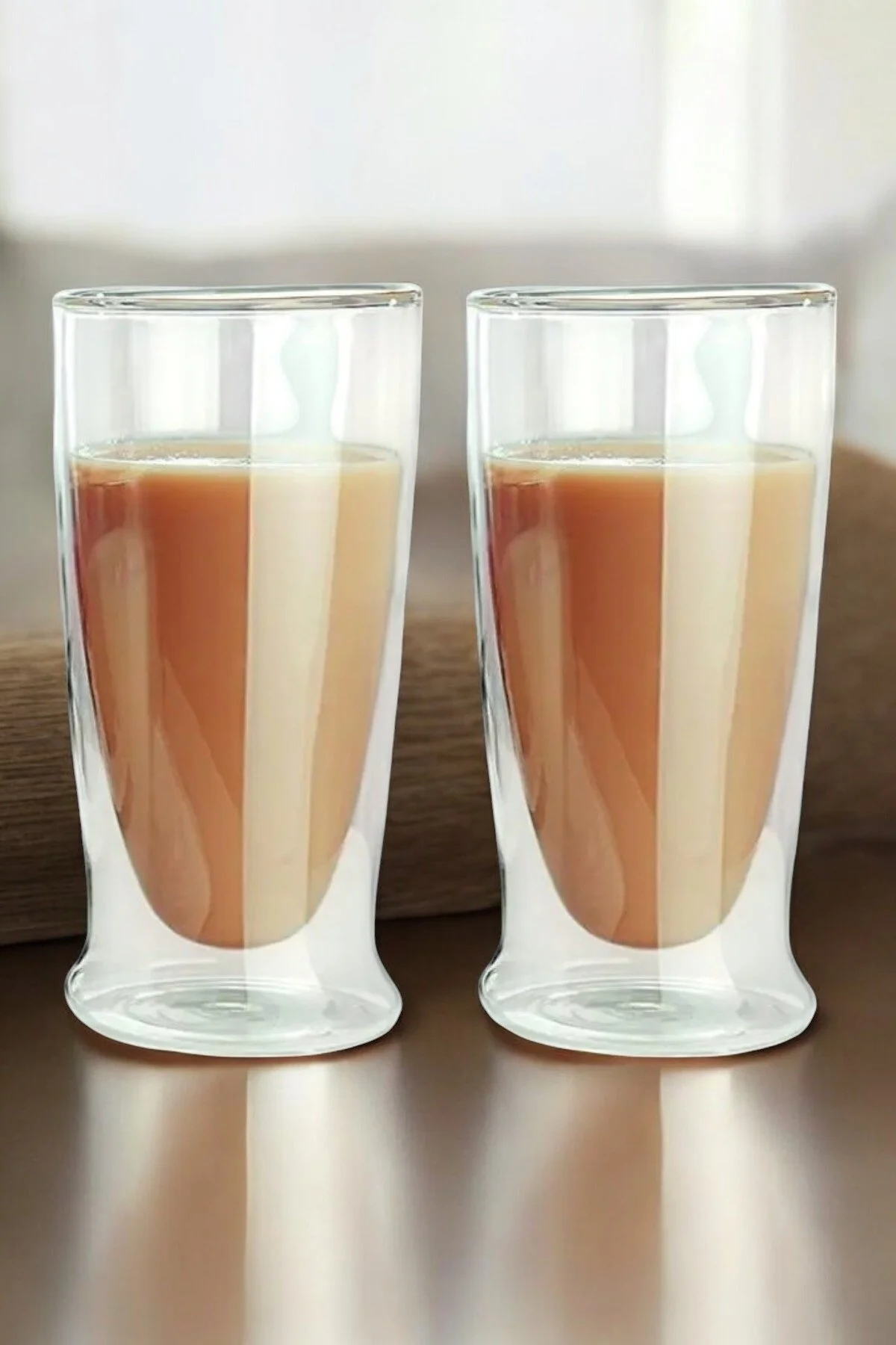 لیوان کوکتل شیشه ای بلند عروسی دوتایی LATTE CUP 350 ML 6PCS 2323 Kitchen Design Lab