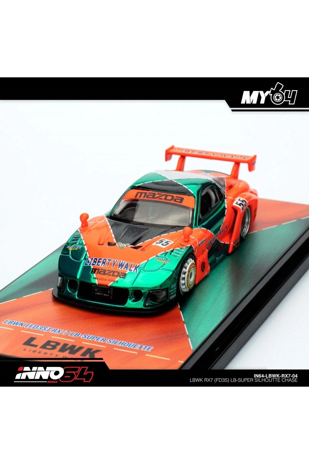 مدل خودرو 1:64 INNO64 LBWK RX7 FD3S LB SUPER تعقیب Inno 64 Models