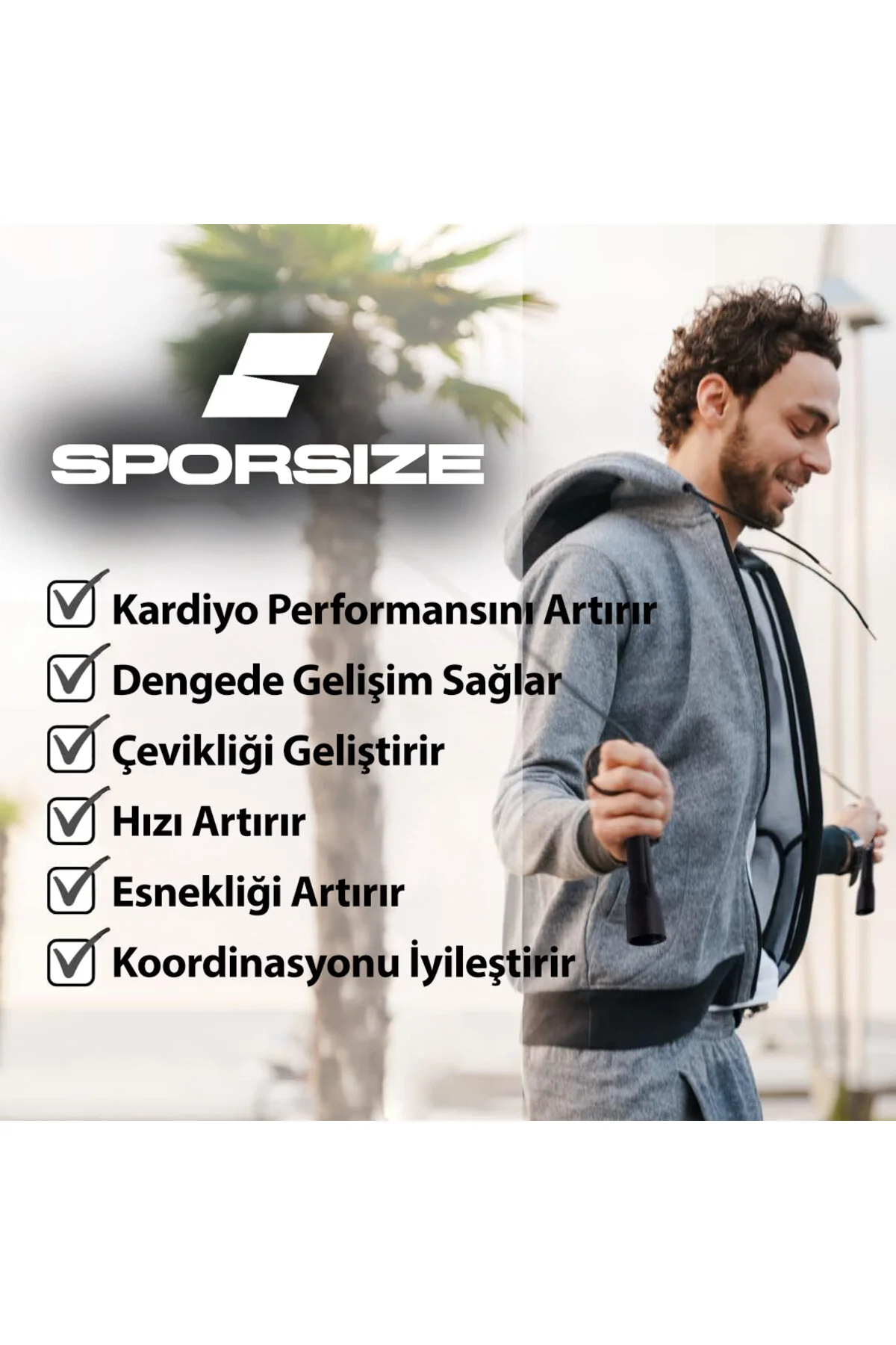طناب ورزشی پرش سیم فولادی با طول قابل تنظیم سرعت Sporsize