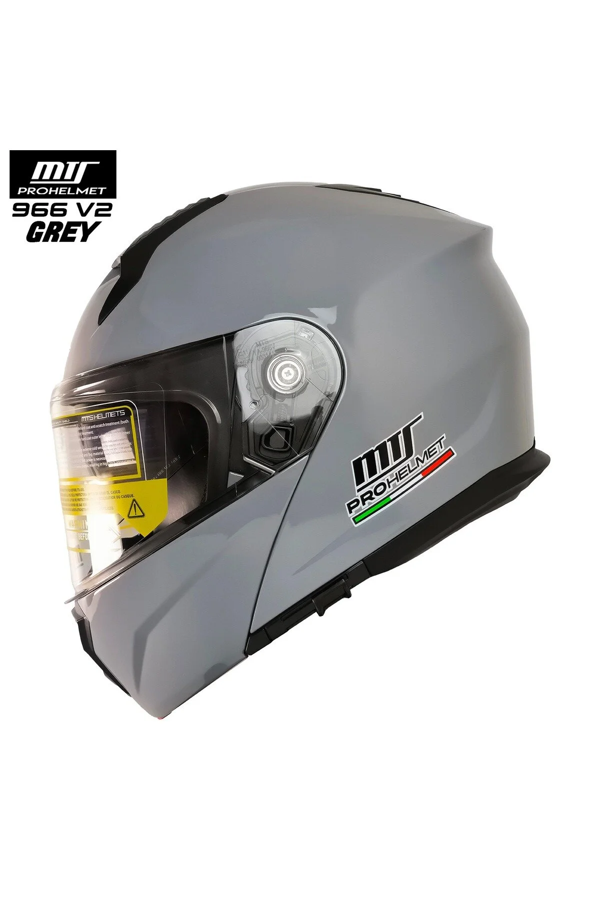 کلاه کاسکت موتورسیکلت خاکستری موتور 966 V2 Jaw ایمنی ناردو گری را باز کرد ام تی اس MTS