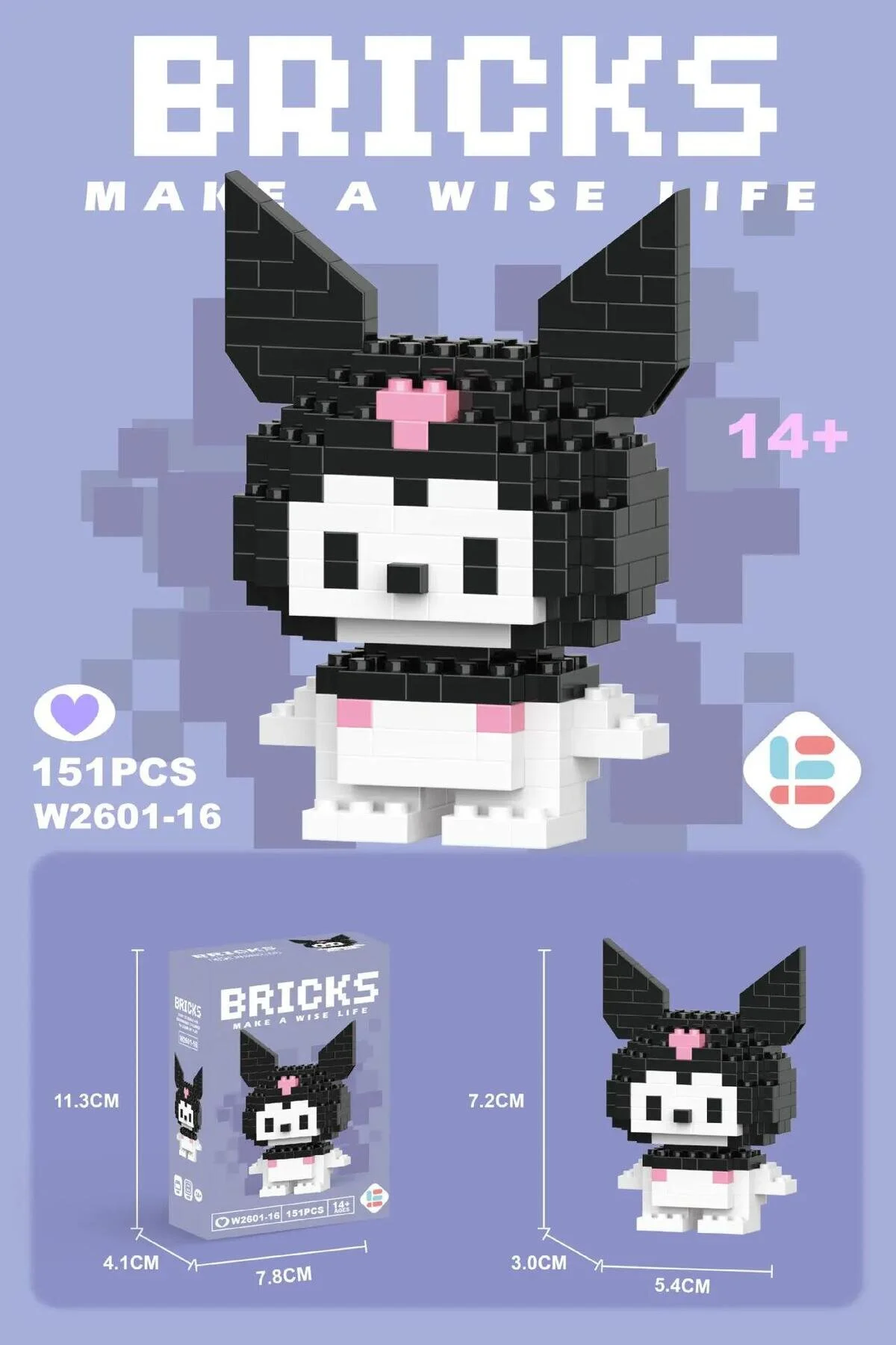 پازل سه بعدی BRICKS HELLO KITTY KUROMI MINI LEGO sağlıkçı shopping trend aksesuar
