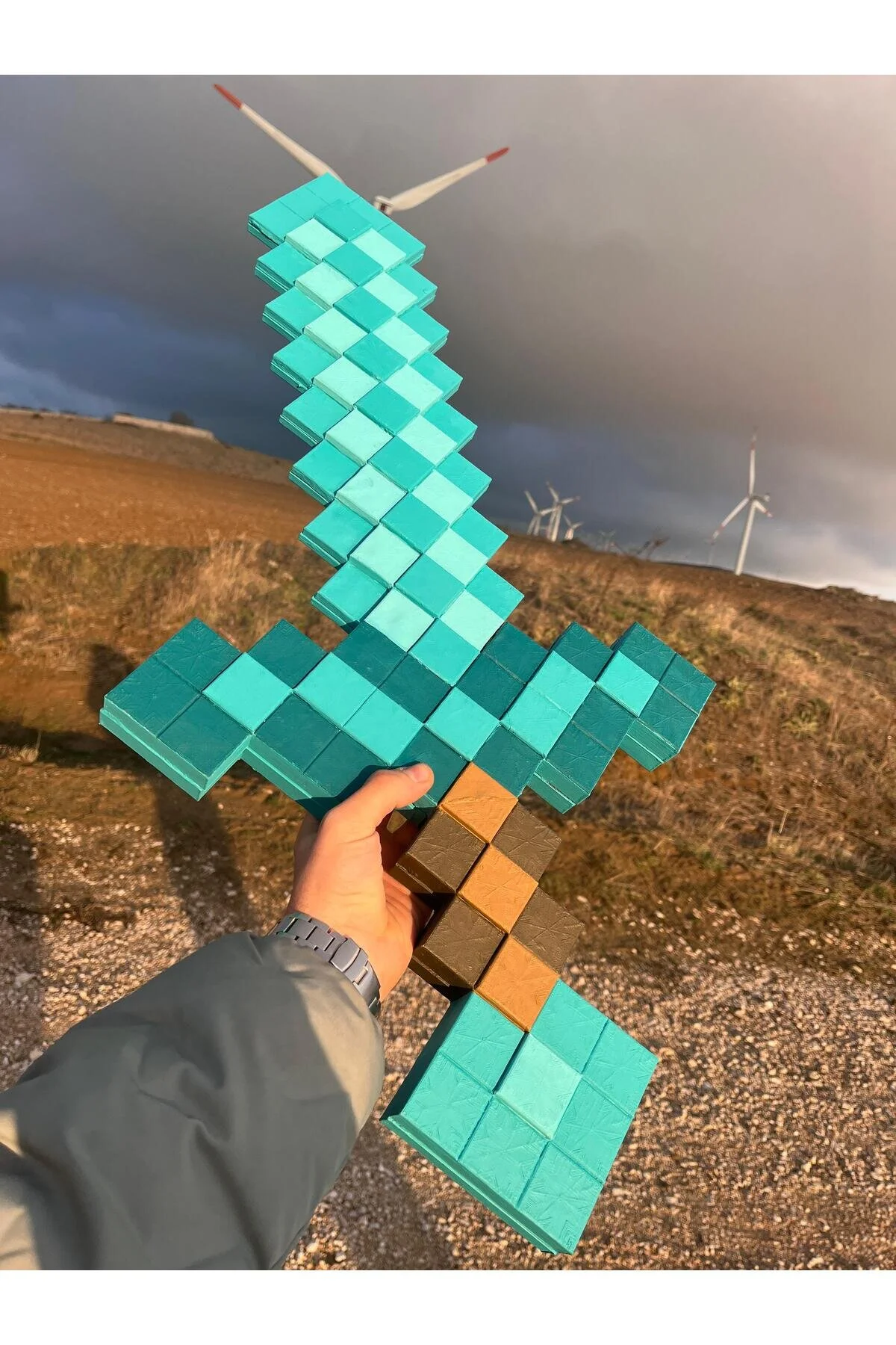 فیگور ویژه دوستداران MINECRAFT: شمشیر الماس بزرگ 80 سانتی متری 3DRoboMODA