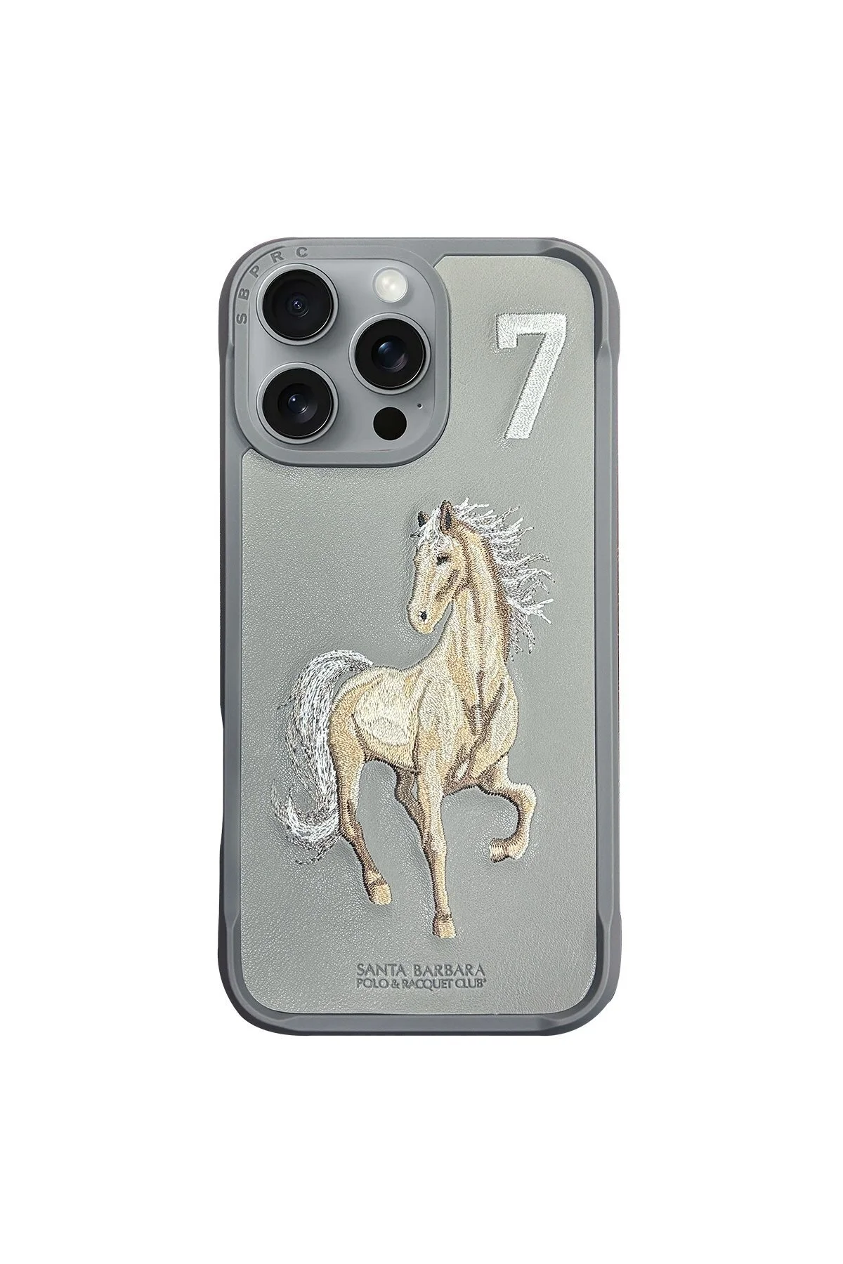 کاور و قاب SBPRC IPHONE 16 PRO MAX COMPATIBLE CASE 3D PU چرمی BORIS INSIDE SEEDE Santa Barbara Polo Racquet Club