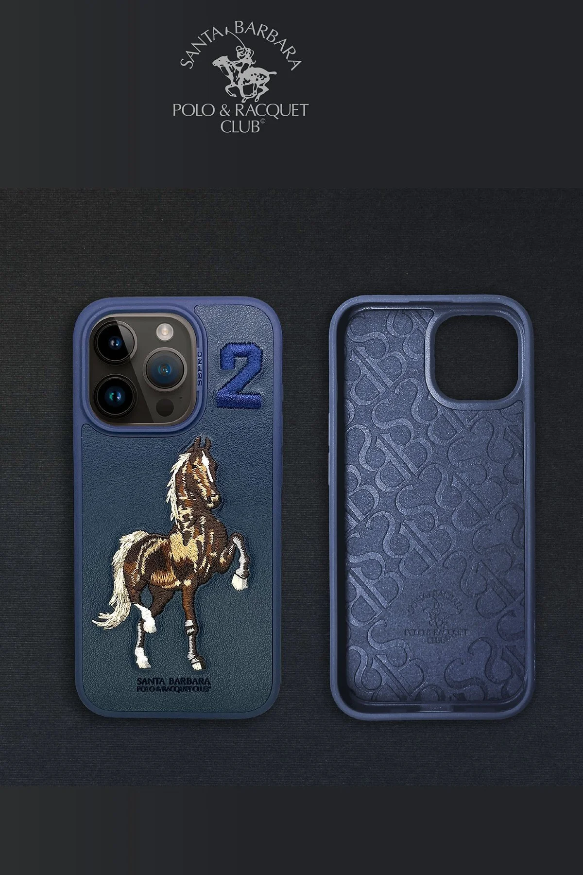 کاور و قاب SBPRC IPHONE 15 PRO COMPATIBLE CASE 3D PU چرمی BORIS INSIDE SEEDE Santa Barbara Polo Racquet Club