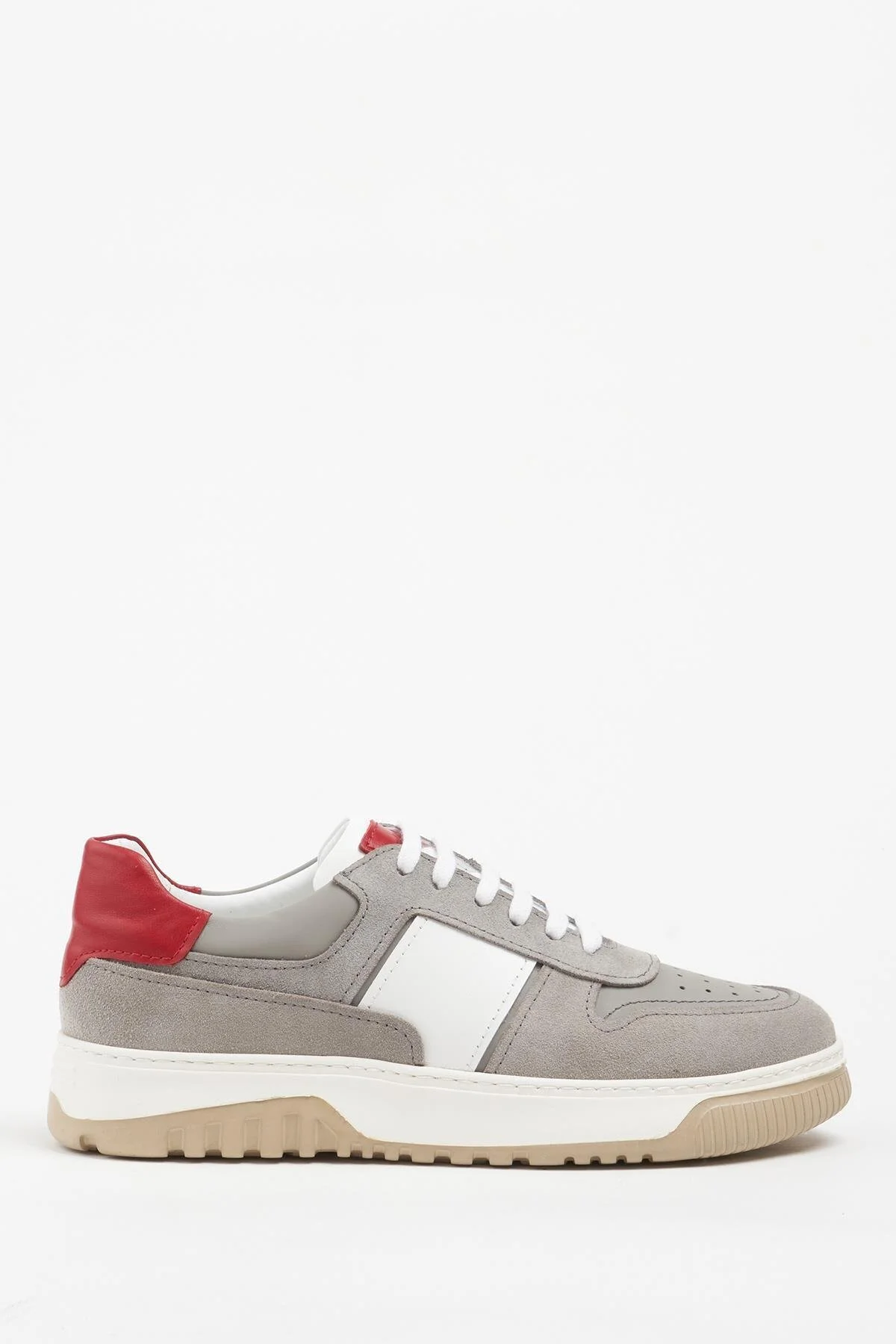 اسنیکر مردانه GARDA GIRLS چرمی GREY SUET سفید SOFT EVA SMAAKER آماده Galliano Shoes