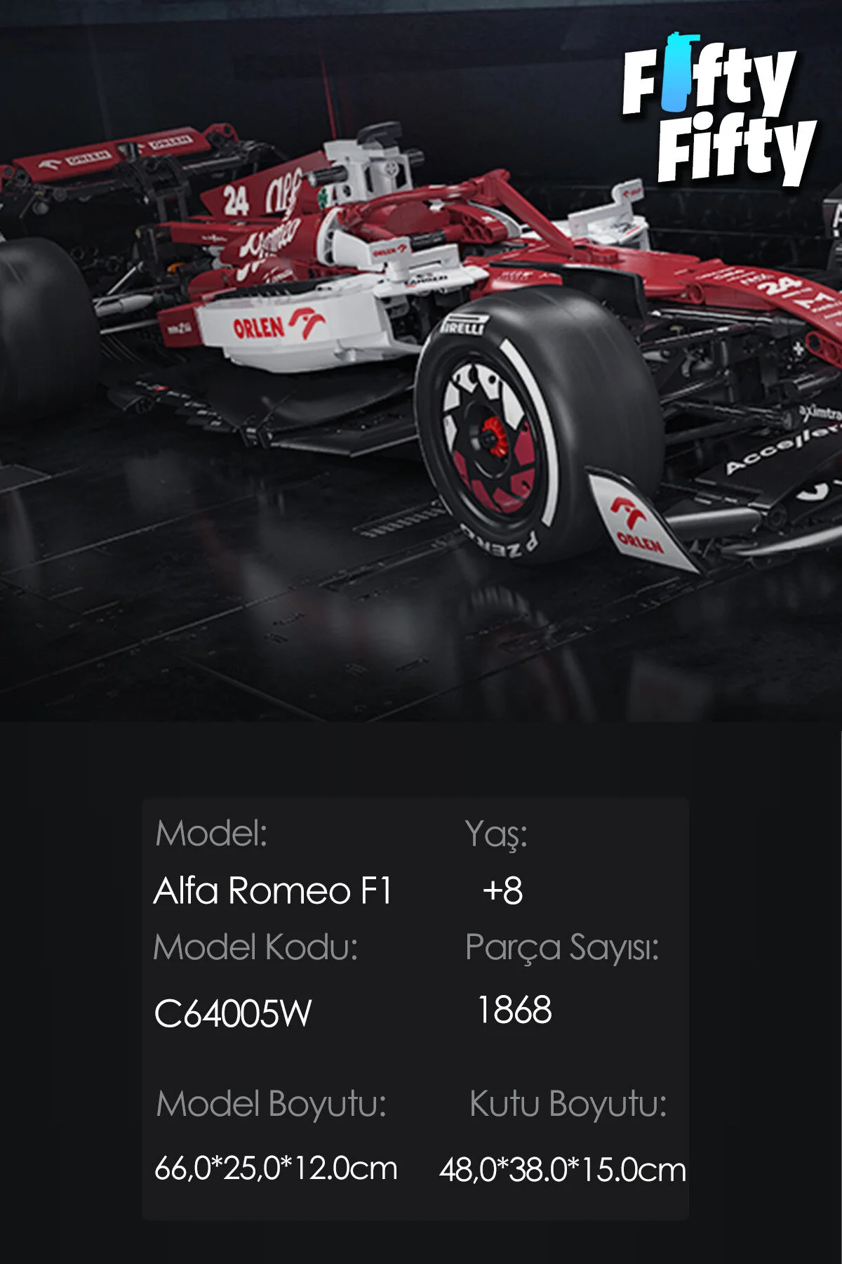 لگو و اسباب بازی های ساخت محور مجموعه ساز CADA ALFA ROMEO F1 ORLEAN C42 C64005W 1868 PIECES از ترکیه Vagonlife