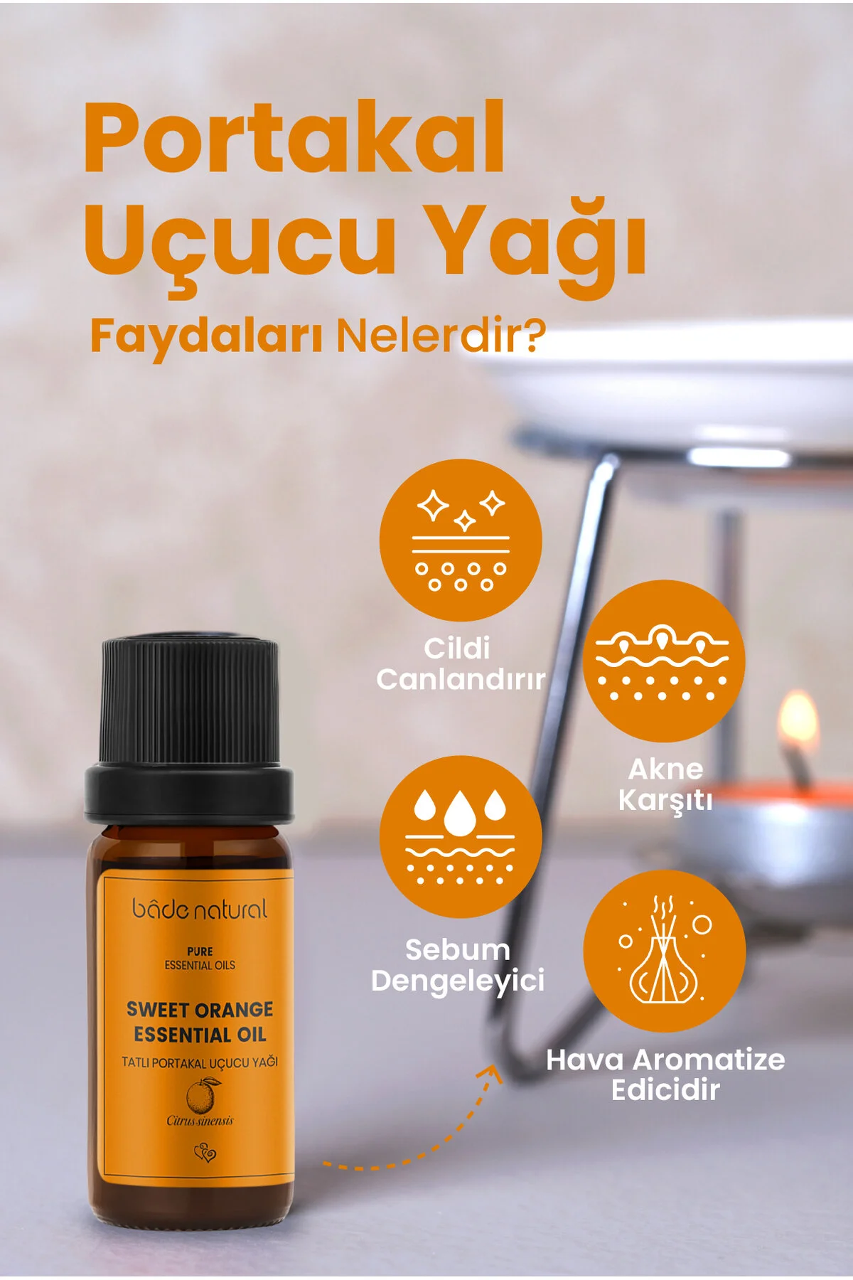 روغن مراقبتی پرتقال طبیعی 100% خالص 10 میلی لیتر بادا ناتورال Bade Natural