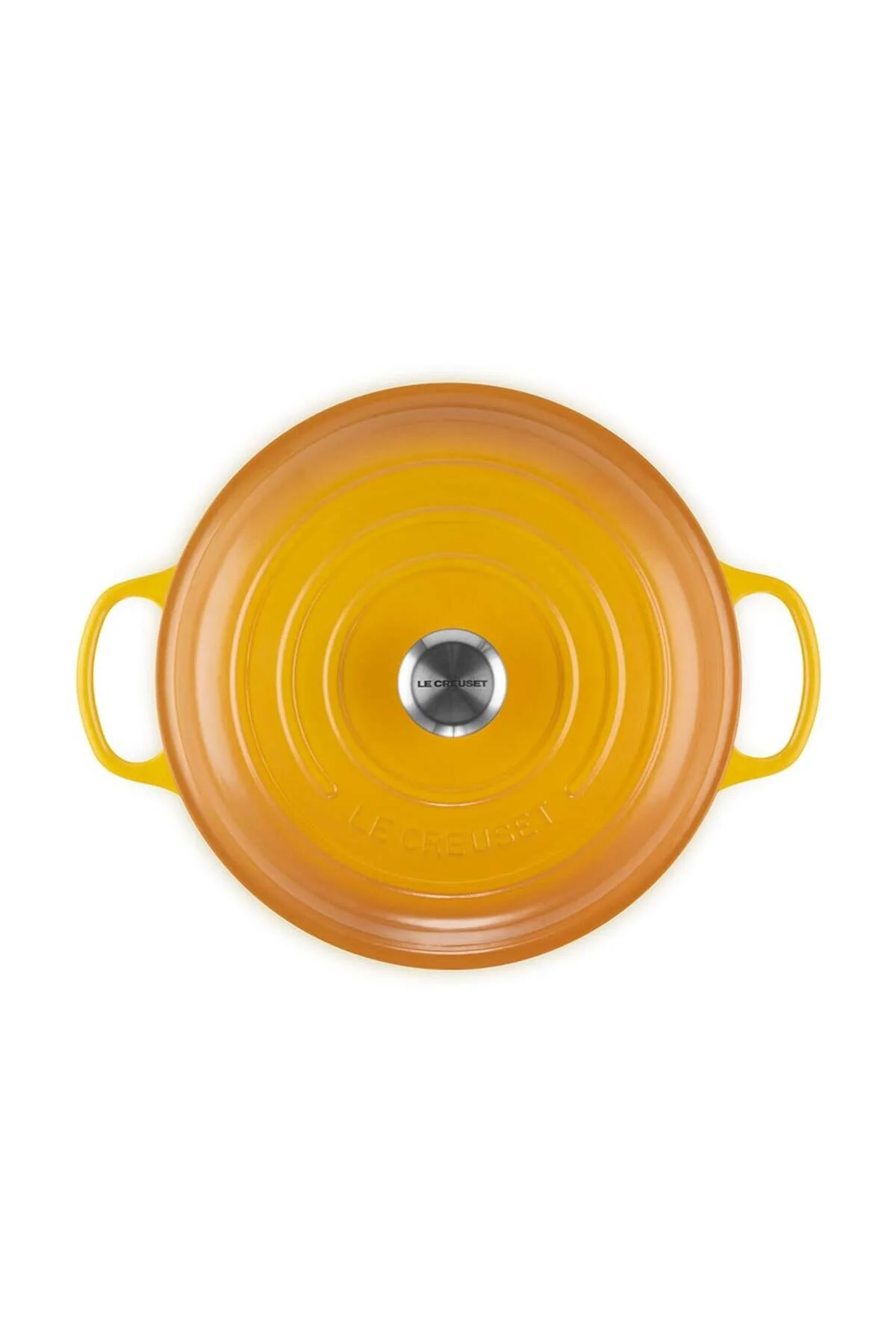 قابلمه زرد تابه چدن 30 سانتی متر گرم و مینای دندان که رطوبت را زندانی می کند  Le Creuset
