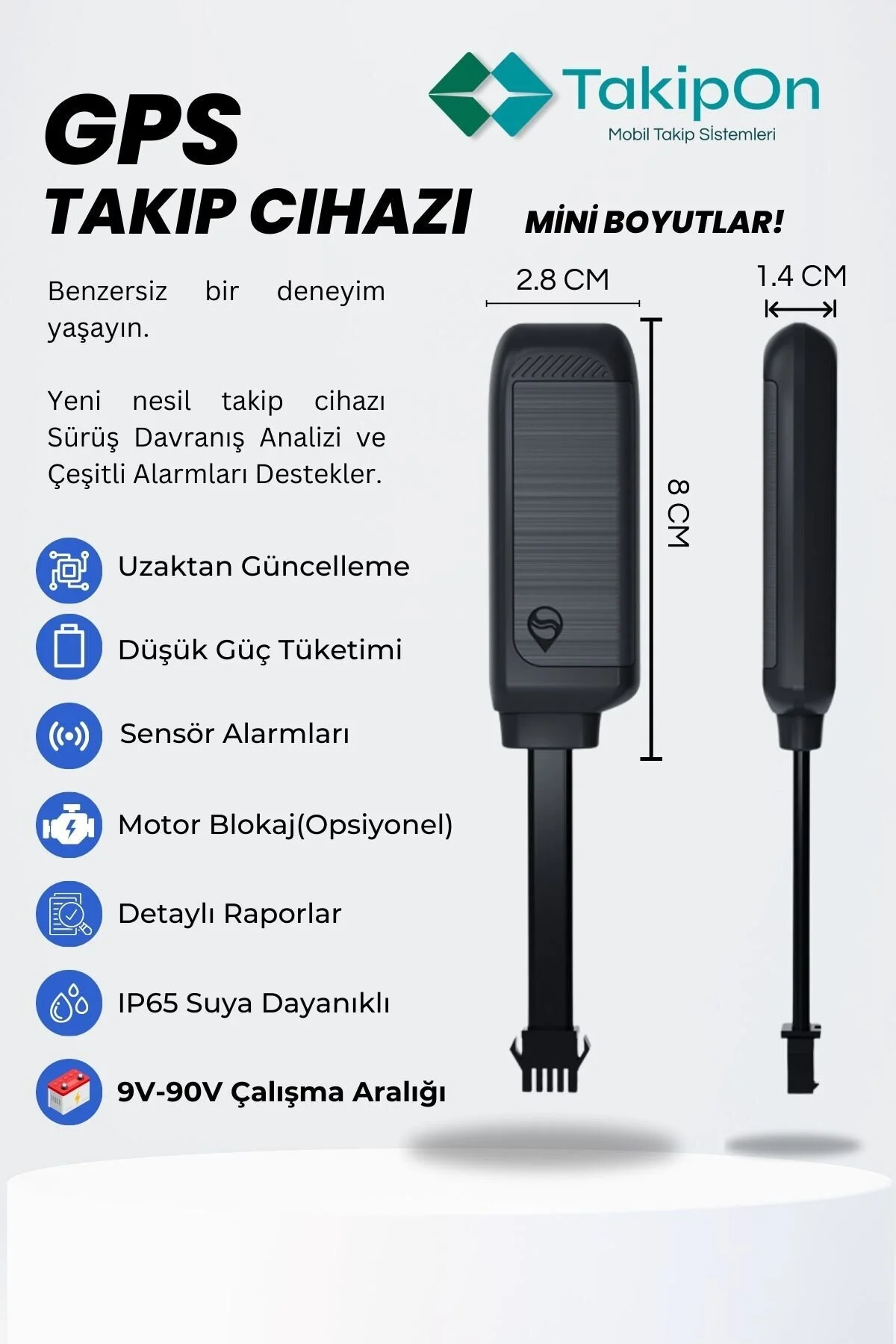 سیستم ردیاب خودرو دستگاه ردیابی موتور سیکلت سیم کارت بلوک بسته استاندارد GPS TakipOn