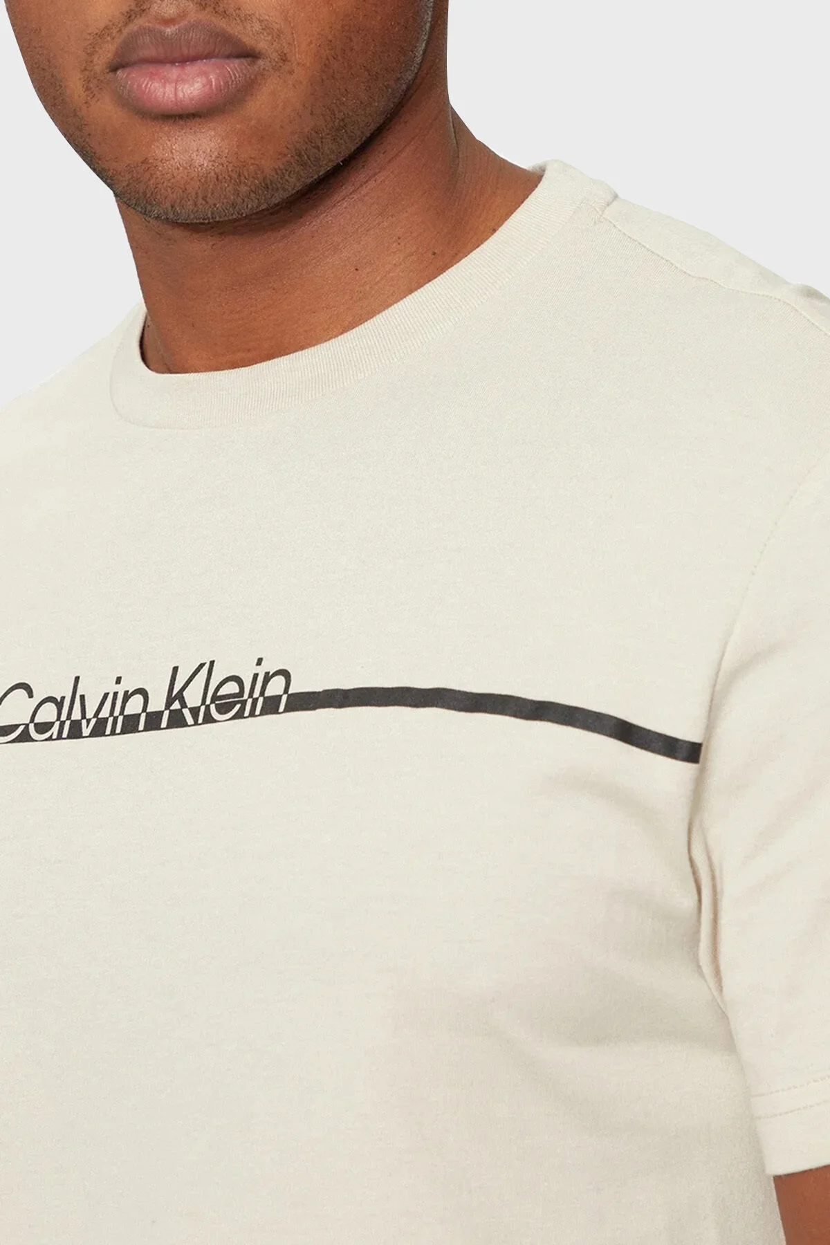 تی شرت نود مردانه پنبه به طور منظم تناسب دوچرخه یقه T Calvin Klein