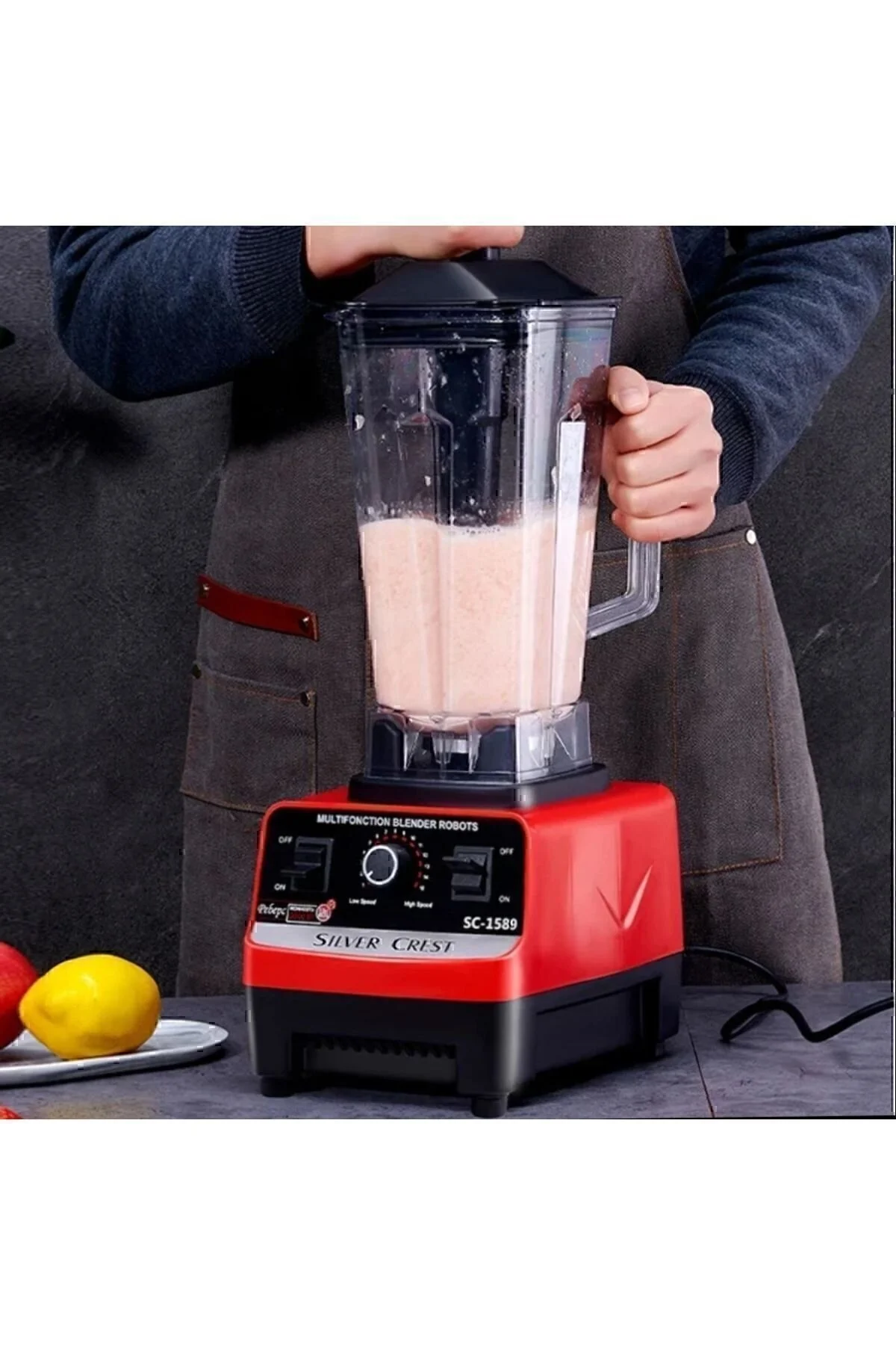 ست مخلوط کن حرفه ای کافه بار میکسر میوه سبزیجات 9500W رنگ ها ممکن است متفاوت باشد اورجینال Silver Crest