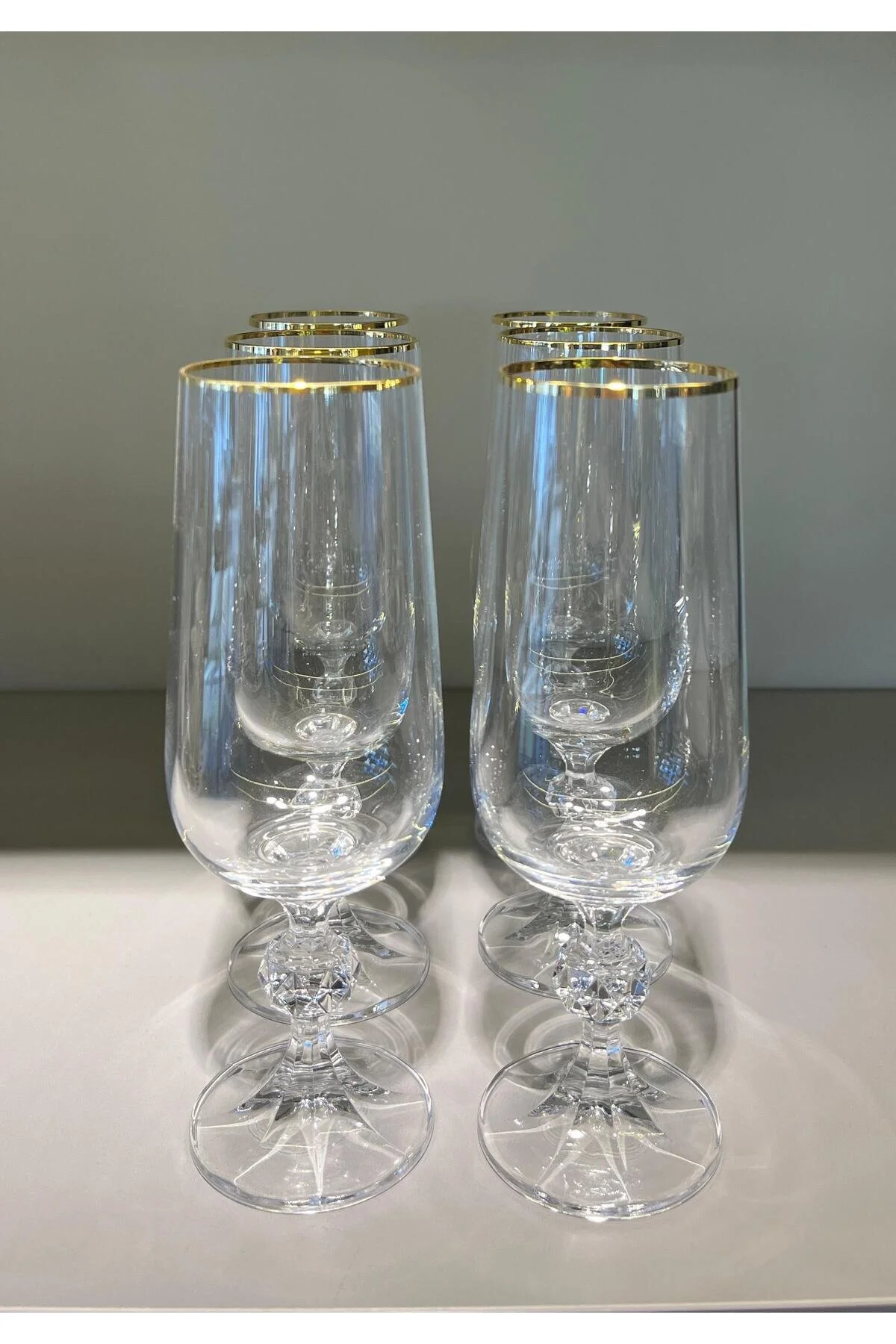 لیوان پایه‌دار گلاس CRYSTAL BOHEMIA CLAUDIA GOLDEN COFFEE 6 150ML Glore