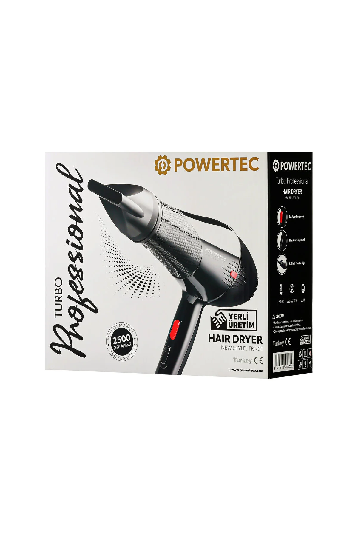 سشوار سیاه برقی Tr 701 خشک کن حرفه ای 2500 در هر پاورتچ Powertec