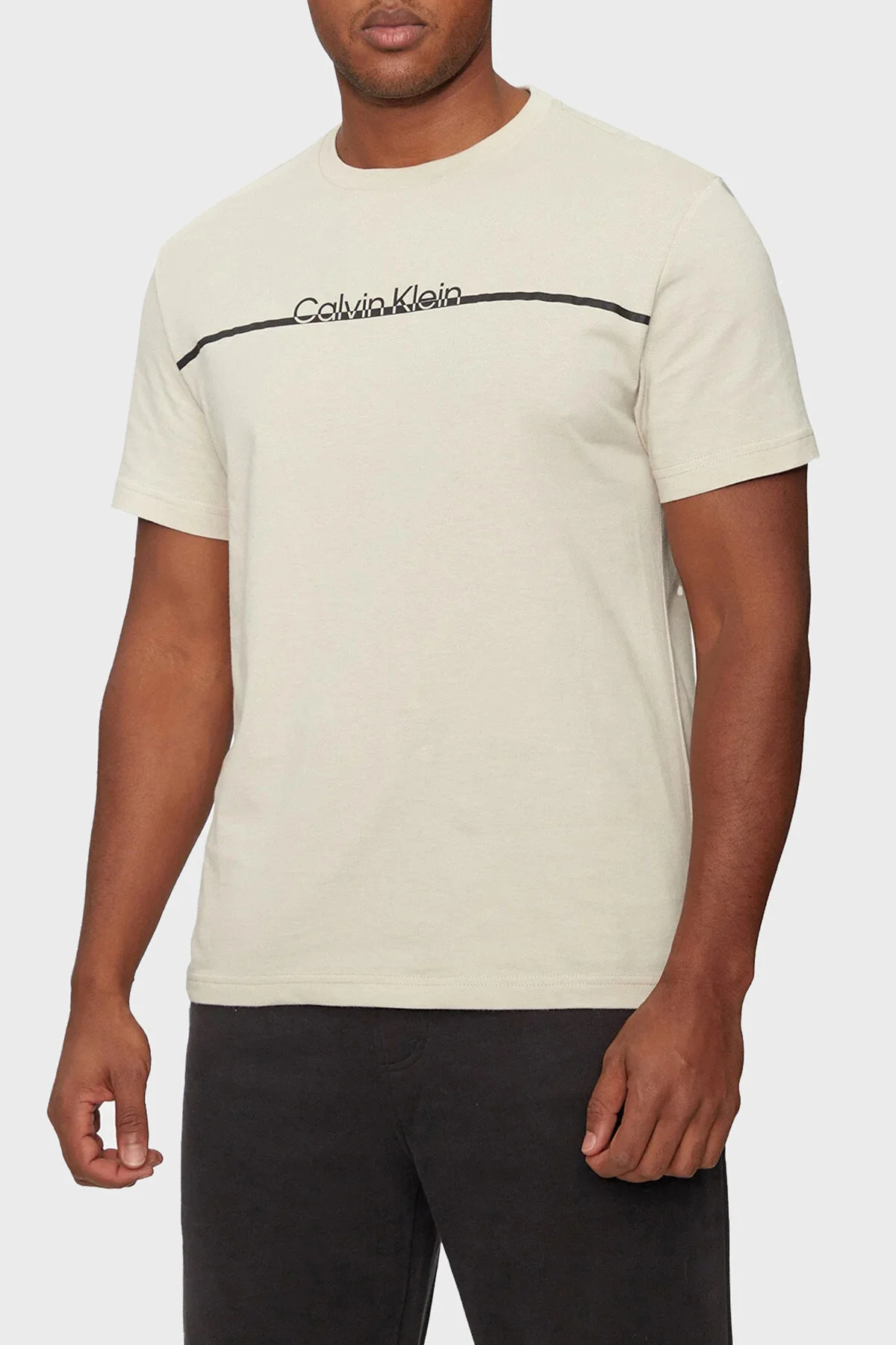 تی شرت نود مردانه پنبه به طور منظم تناسب دوچرخه یقه T Calvin Klein
