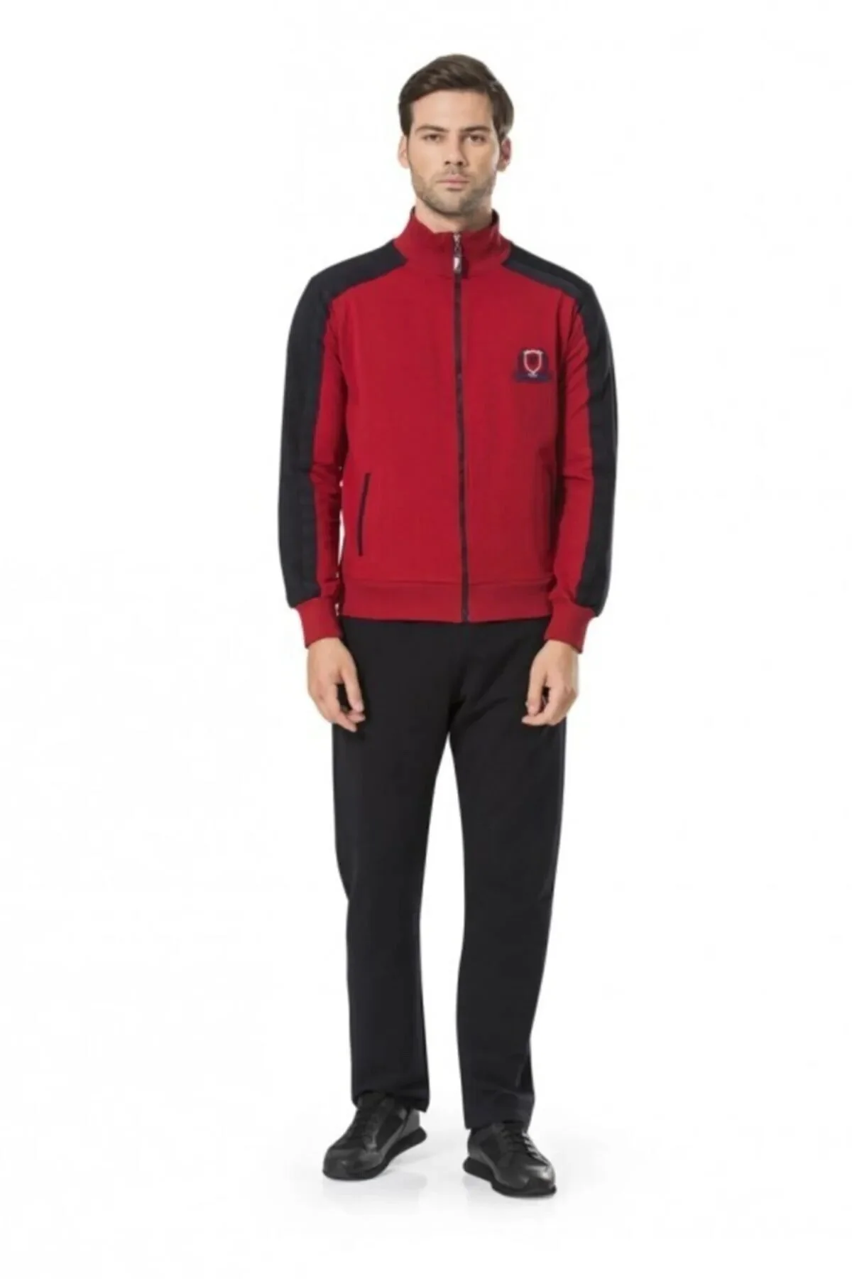 شلوار گرمکن مردانه تیم TRACKSUIT ZIPPERED MEN BORDEAUX R.O.Z.7.0.E.L.4.5.5.T. Pierre Cardin