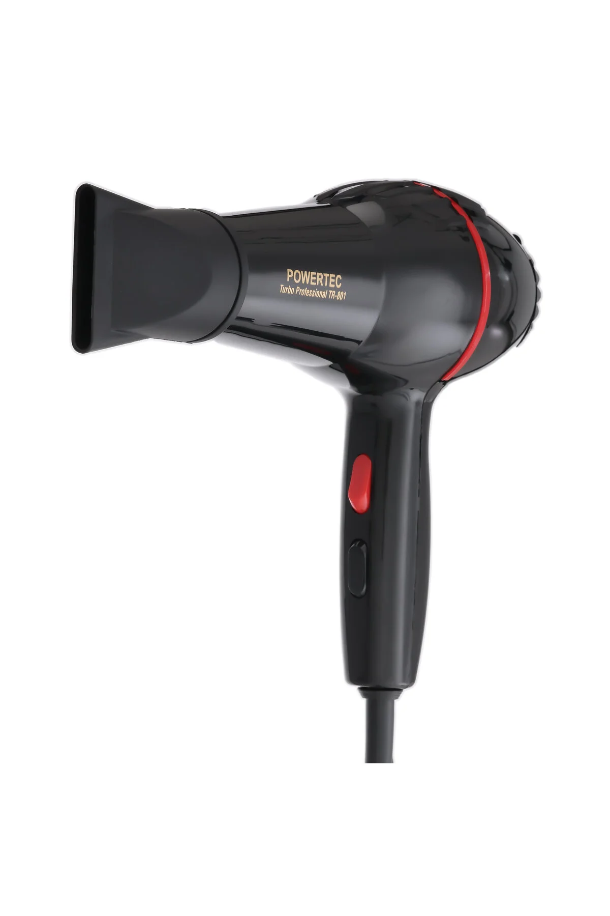 سشوار سیاه برقی Tr 801 خشک کن حرفه ای و دمنده پاورتچ Powertec