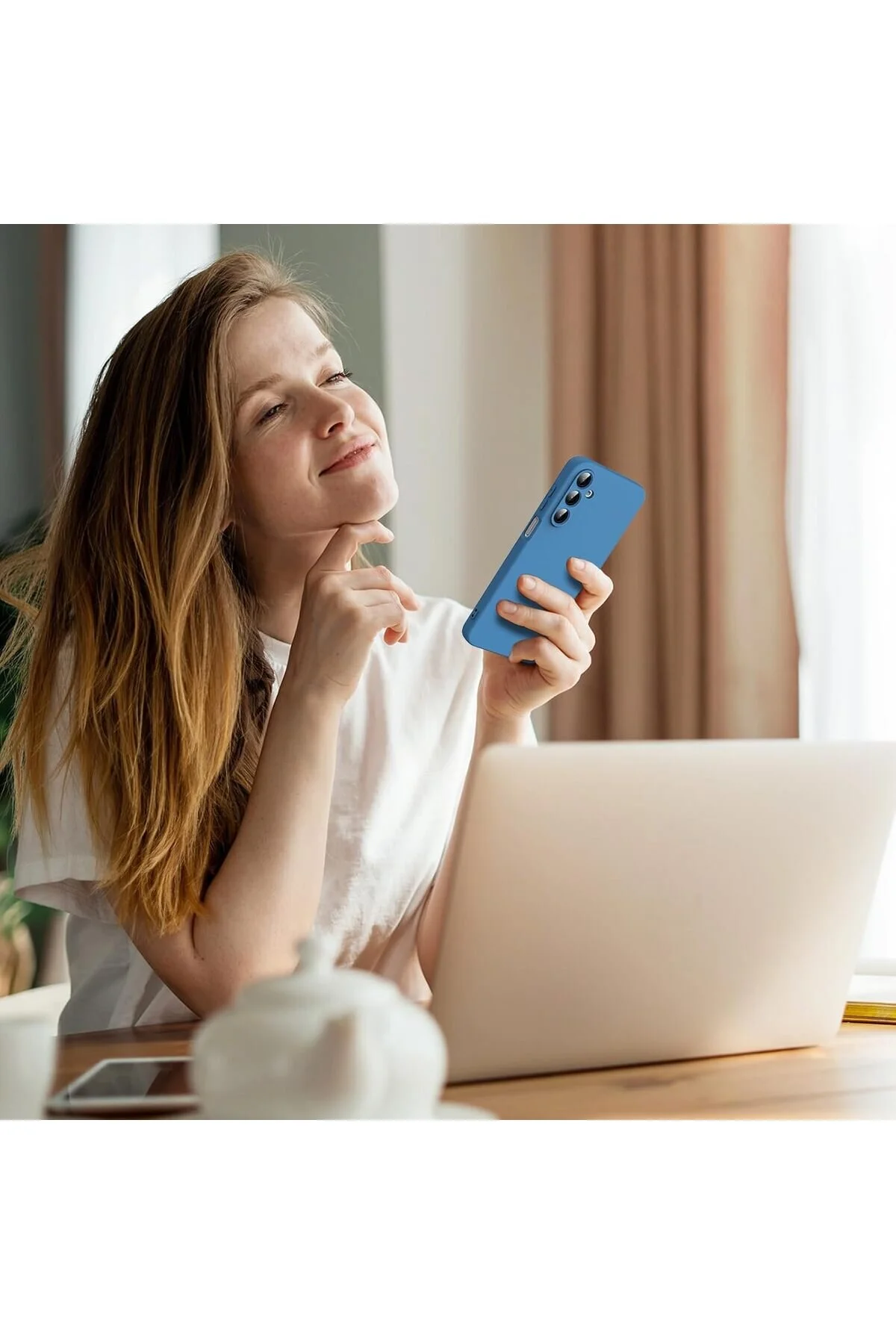 کاور و قاب پرتاب بادوام با بافت نرم ابریشمی بیرون زده دوربین کیس سازگار SAMSUNG GALAXY A16 5G Rivor