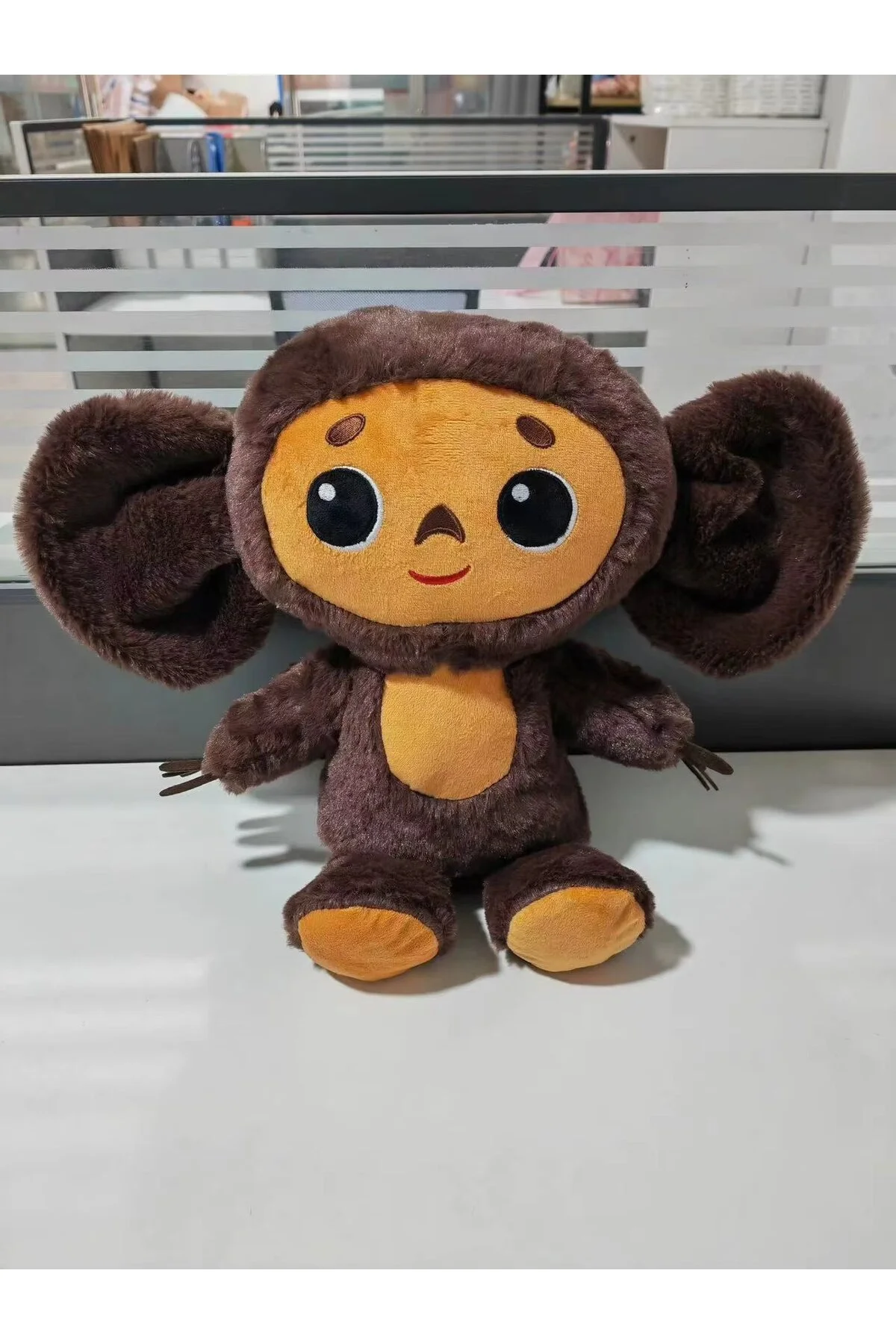 اسباب بازی های پشمی مخمل دار CHEBURASHKA SLEEPING COMPANION 35CM سری جدید انیمیشن روسی خرس عروسکی NB market