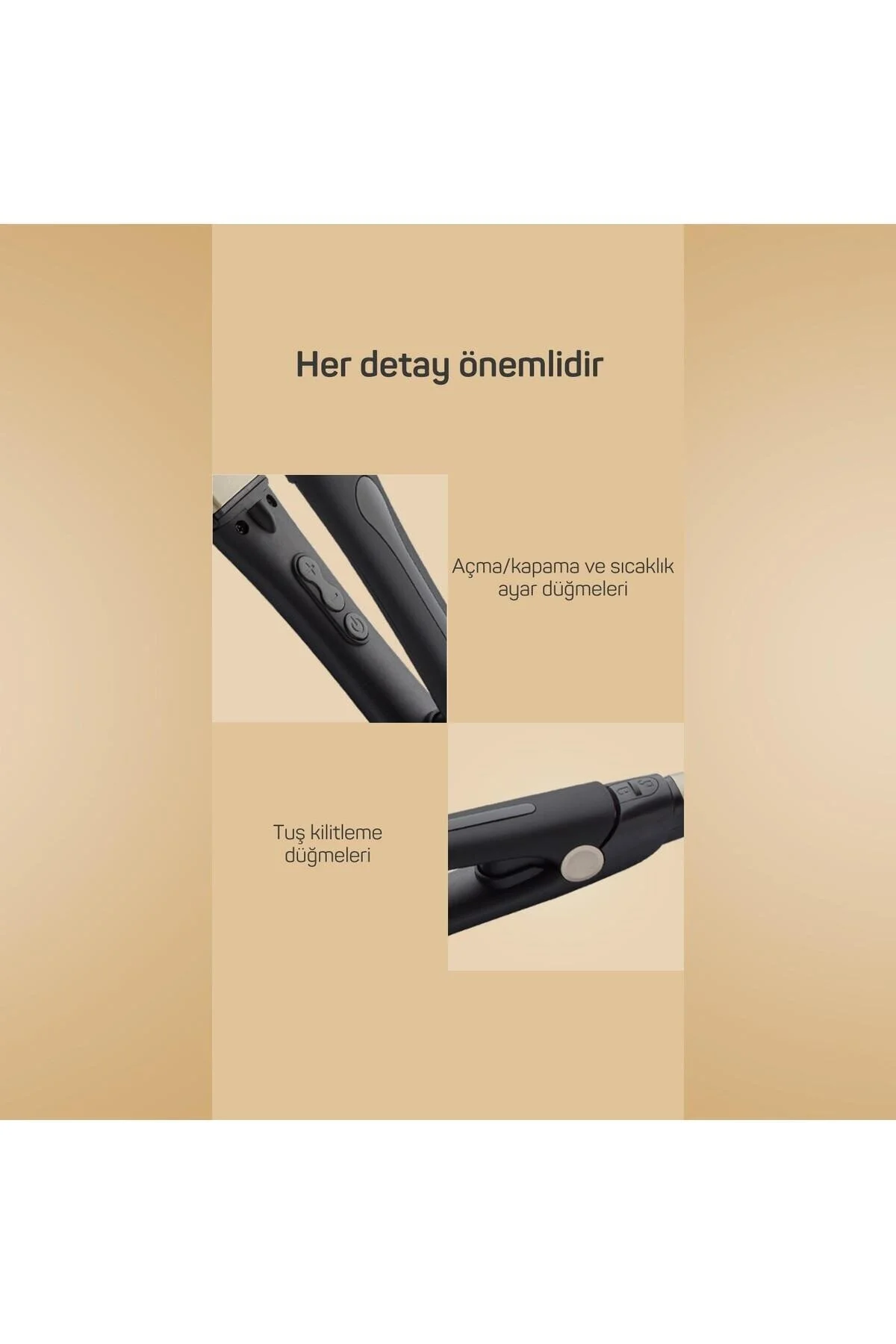 اتو موی سرامیکی طلایی Prostyle مدل AR5081 با صفحه پهن