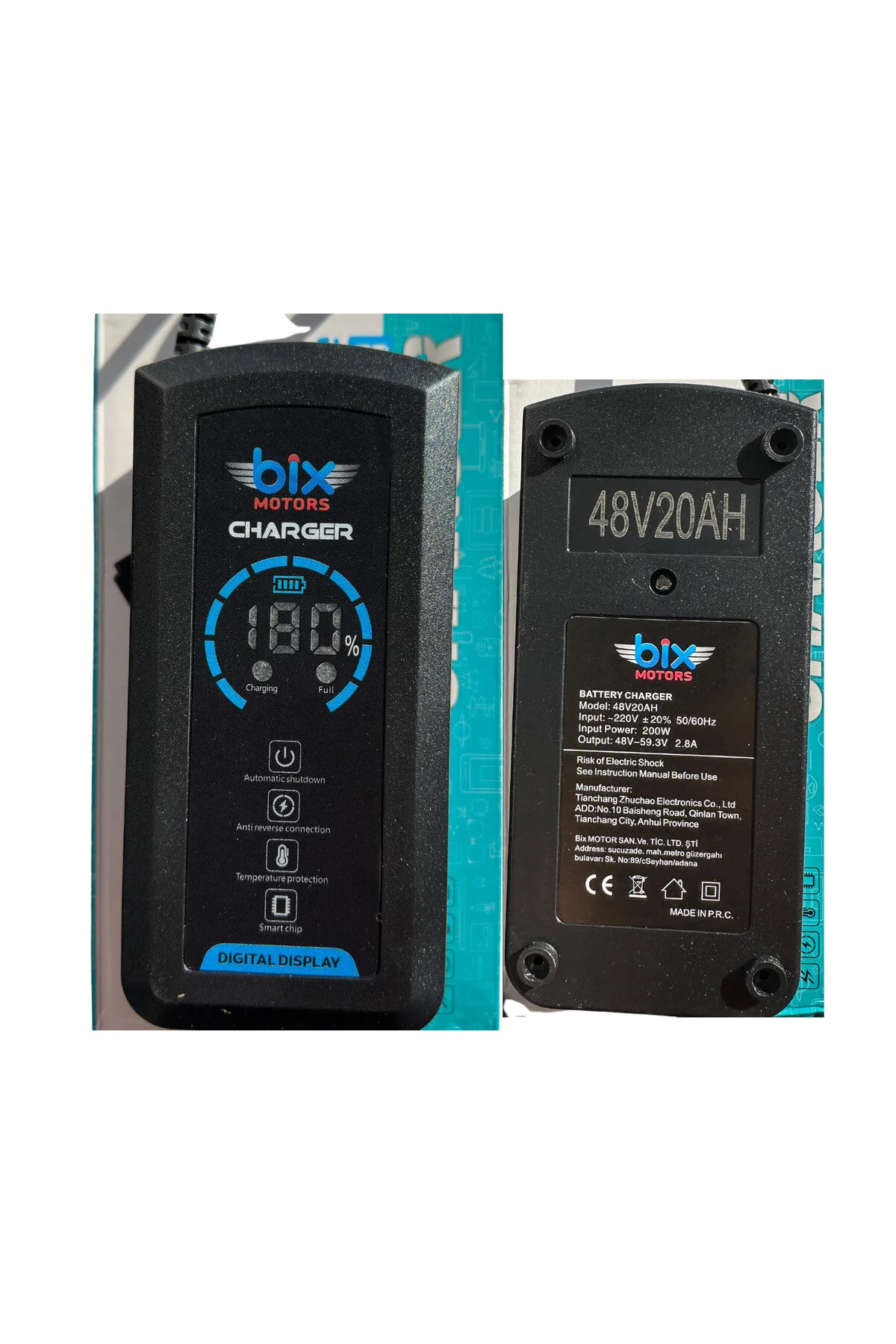 لوازم یدکی موتورسیکلت شارژر دوچرخه الکترونیکی 48V20AH BIX Bix