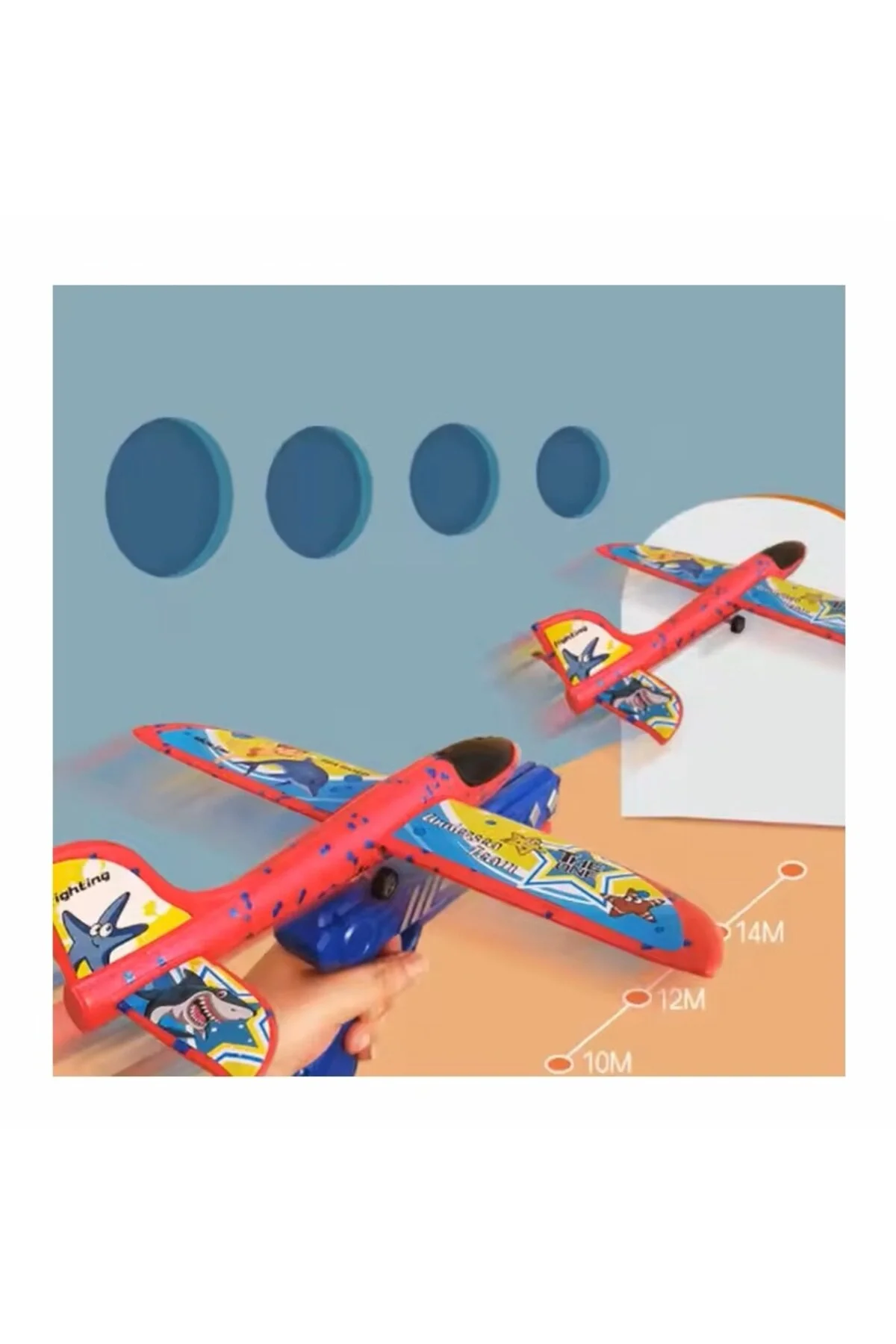 اسباب بازی های فیگور دیگر فوم هواپیمای مسافت طولانی لانچر هواپیما 1 تفنگ + جنگنده CUFFCUFFTOYS